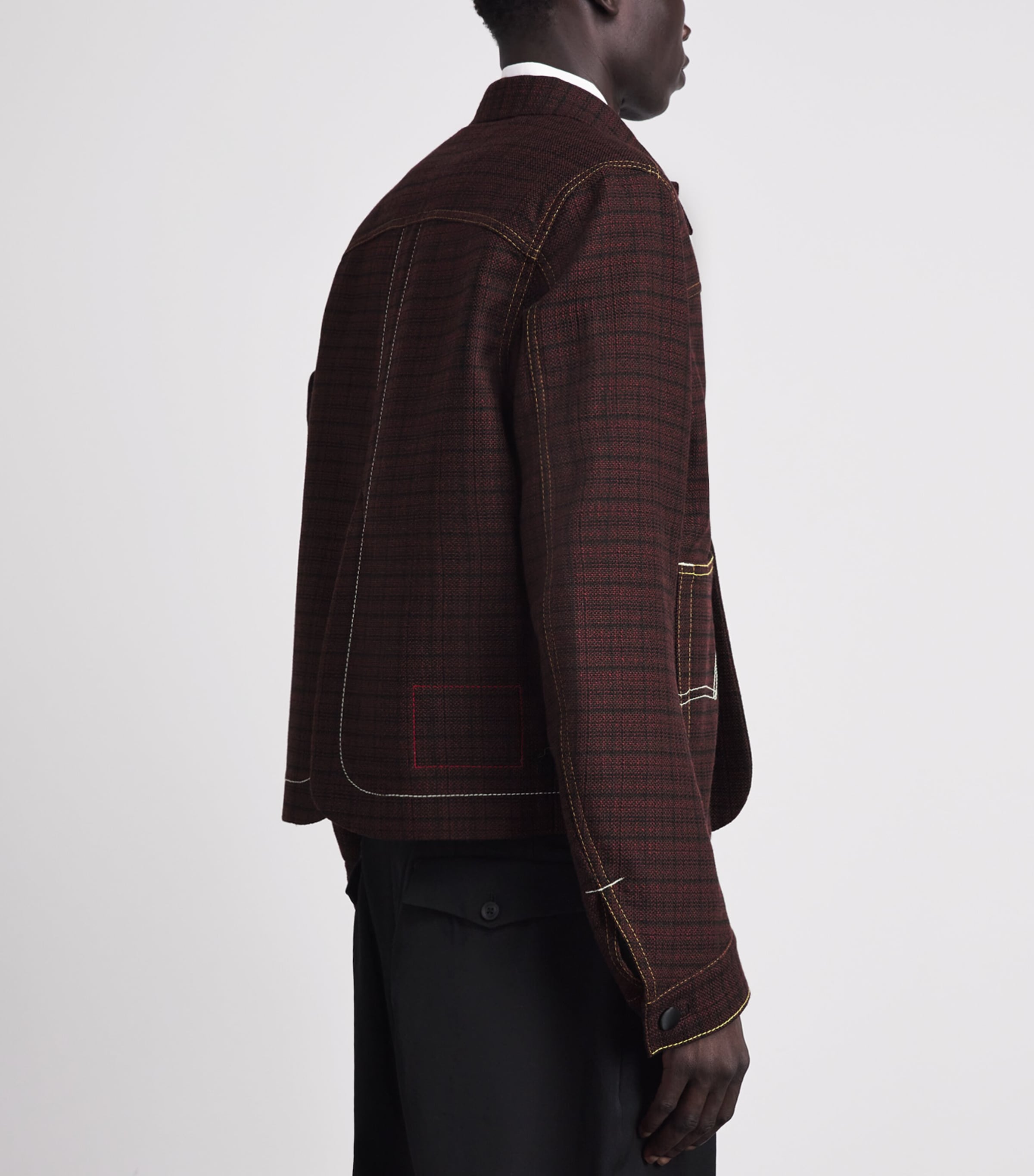 Junya Watanabe MAN Mens x Levi’s Wool-Blend Bomber Jacket Burgundy/black Image 5