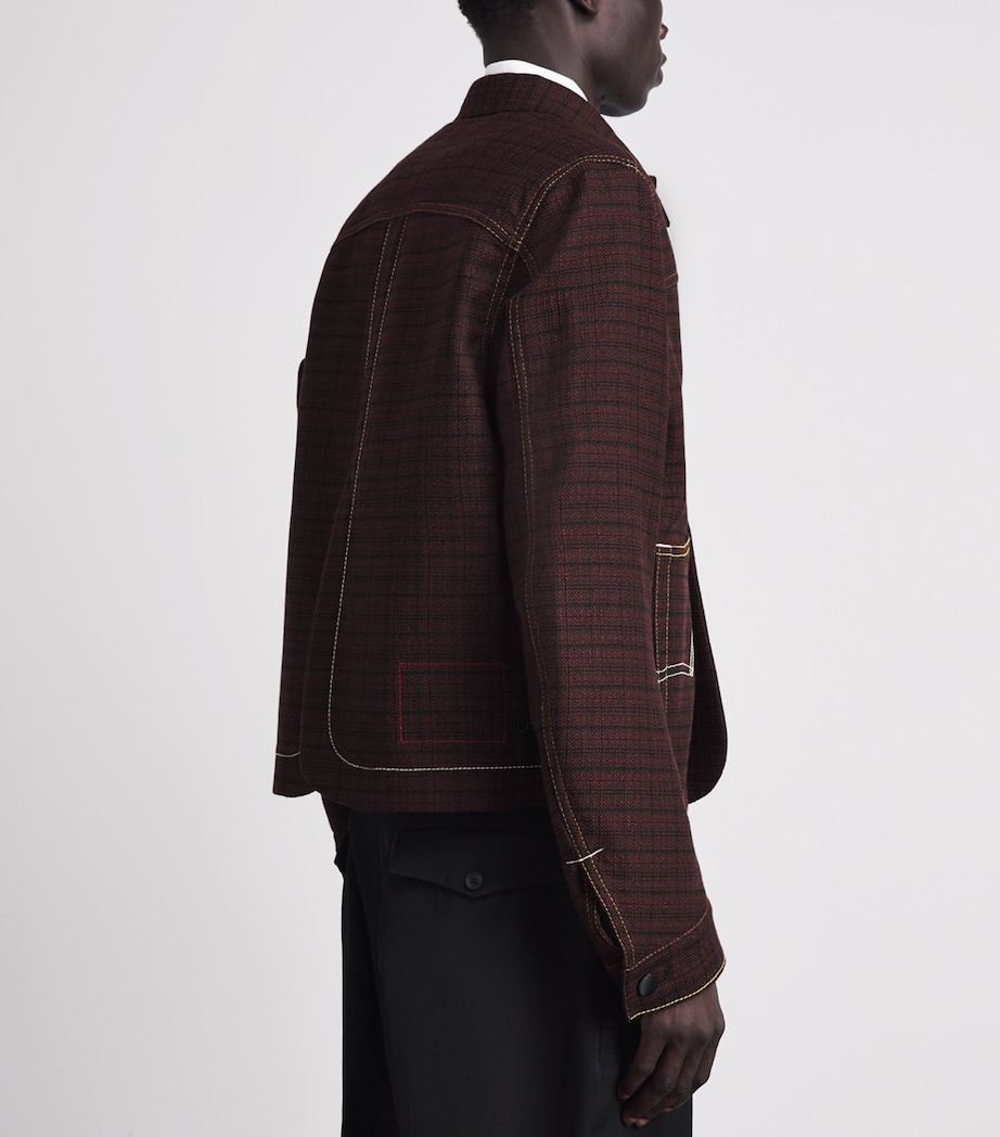 Junya Watanabe MAN Mens x Levi’s Wool-Blend Bomber Jacket Burgundy/black Image 5