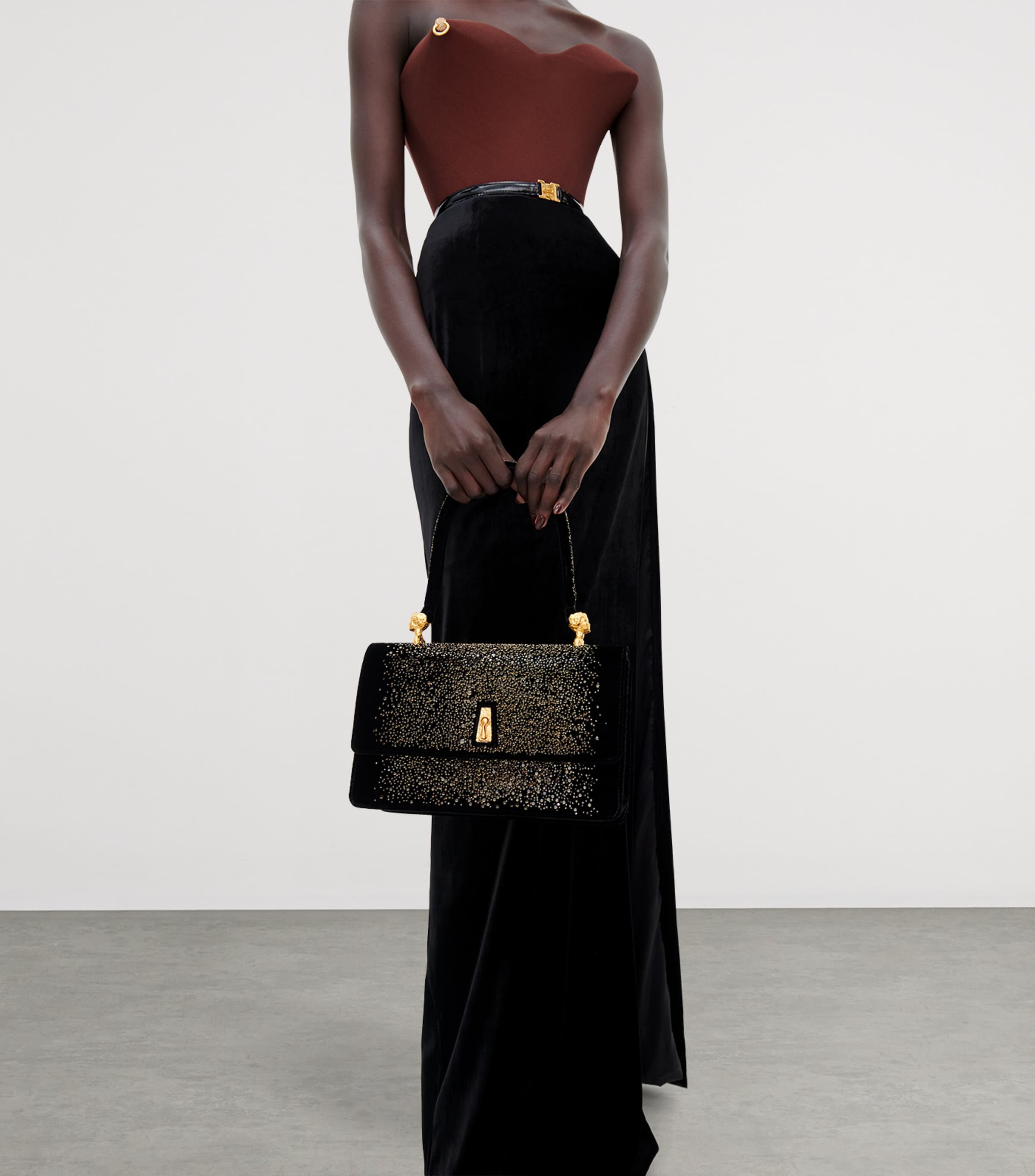Schiaparelli Leather Slim Shoulder Bag Black Image 3