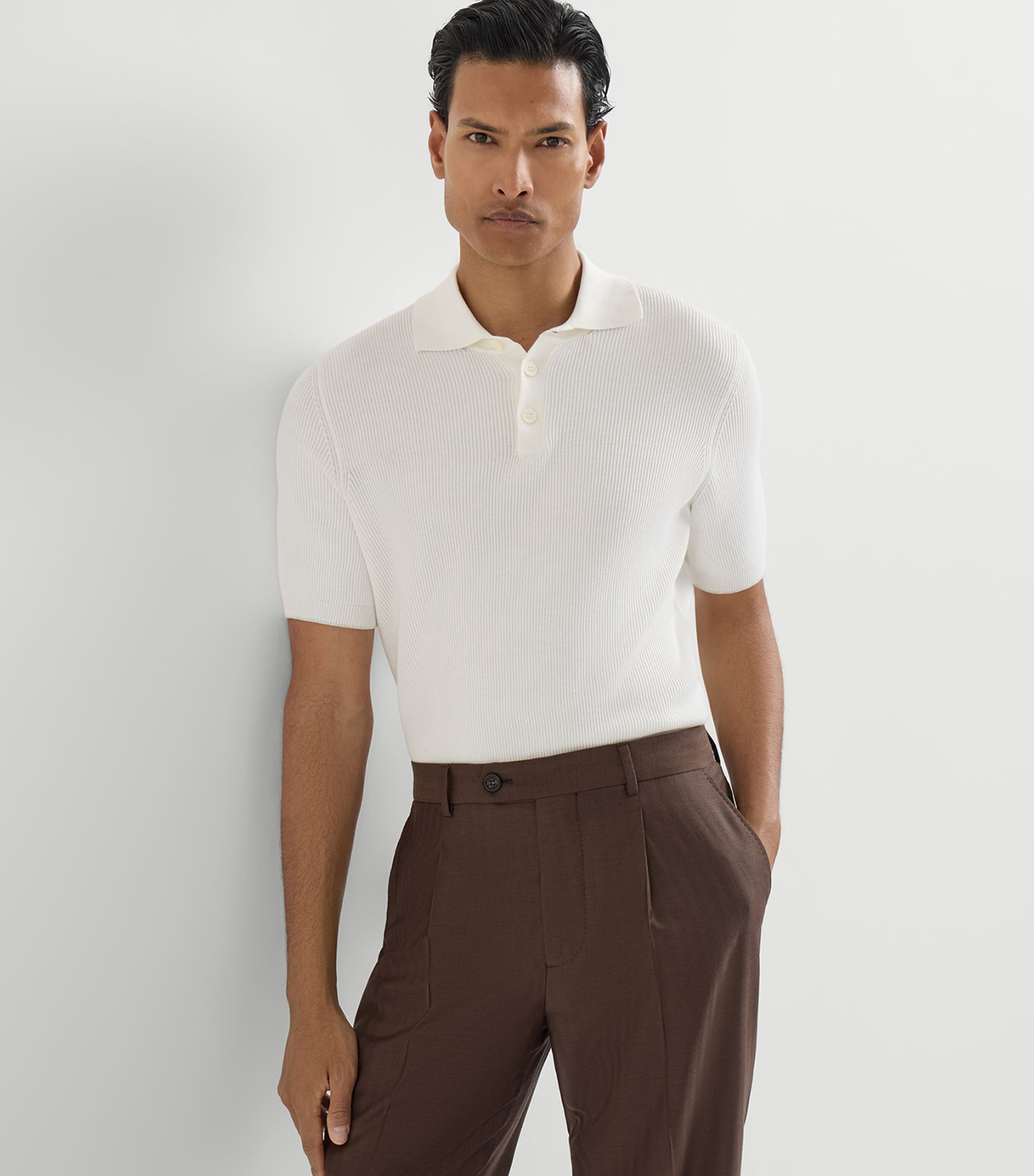 Brunello Cucinelli Mens M29400005CO312 POLO SWEATER . Image 4