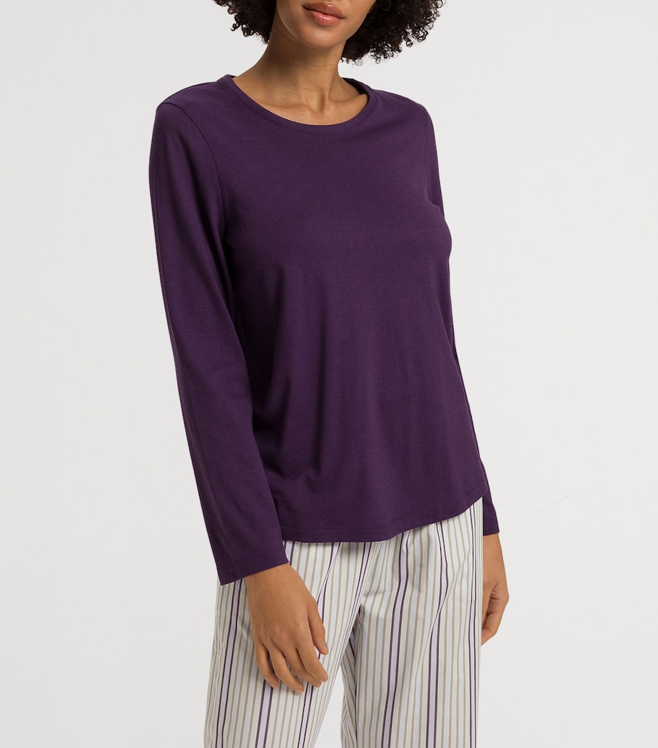 Cotton-Blend Long-Sleeve T-Shirt AMETHYST Image 3