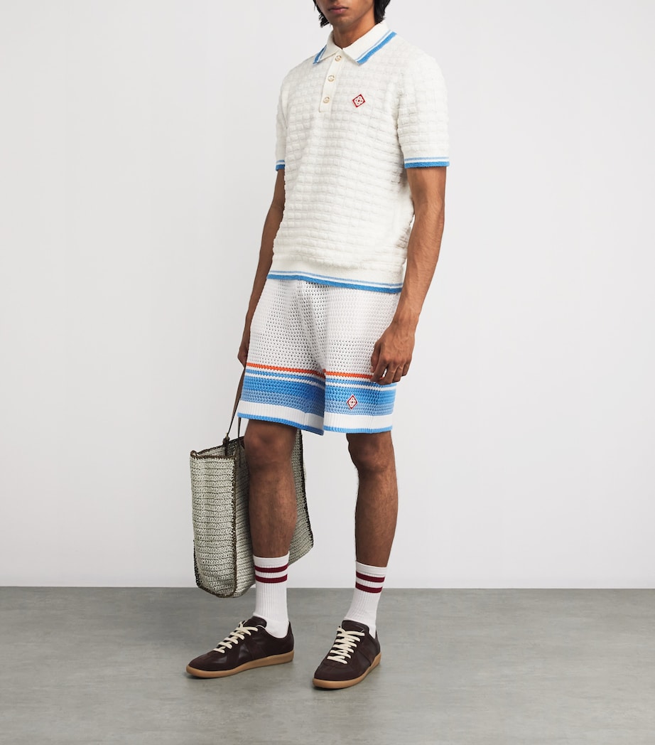 Cotton-Blend Bouclé Polo Shirt WHITE Image 2