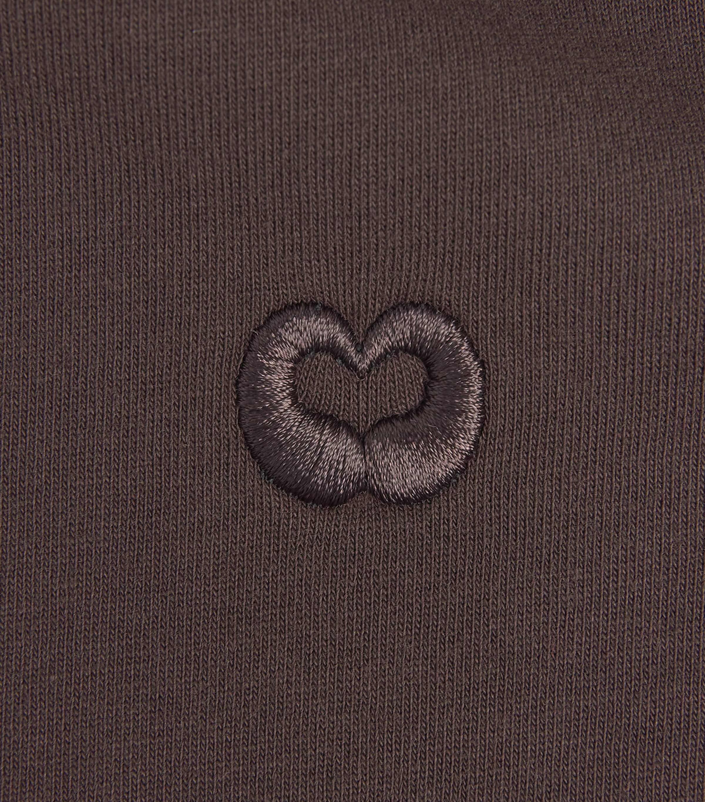 Maje Womens Cotton Embroidered-Logo T-Shirt Dark Brown Image 6