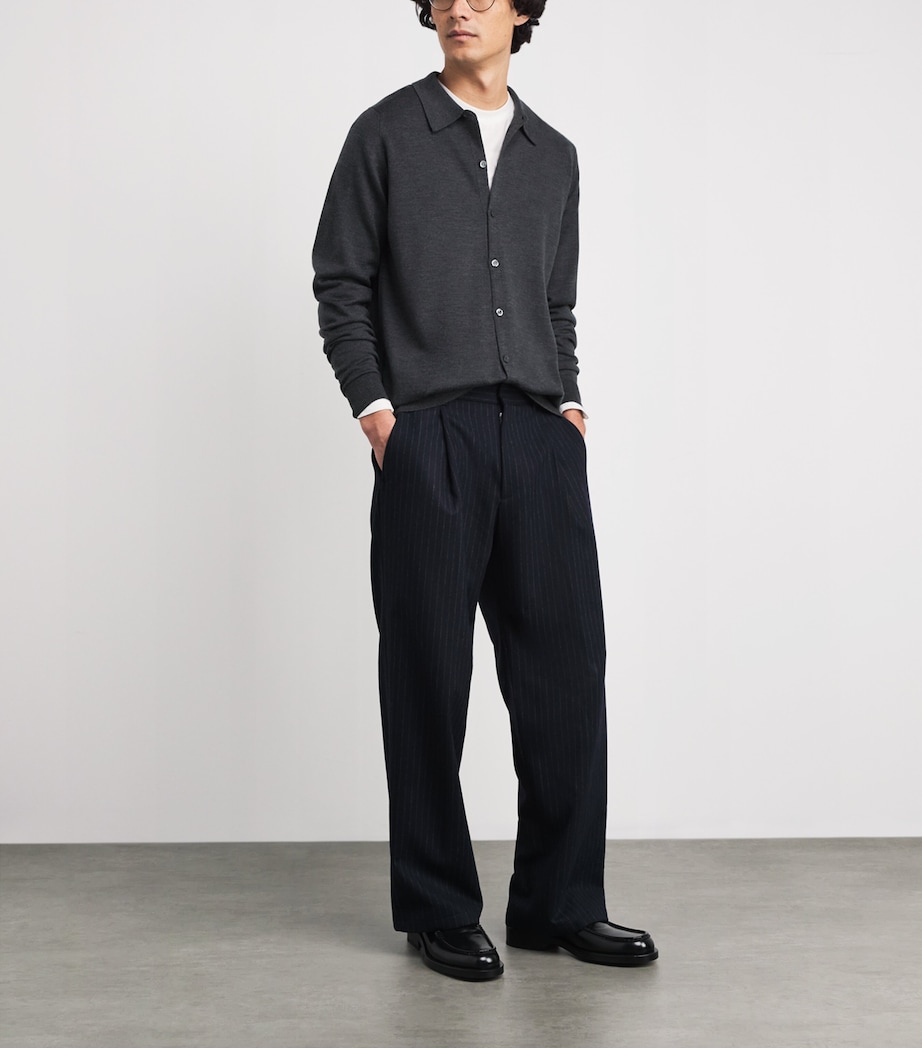 Extra Fine Merino Wool Tibor Shirt CHARCOAL Image 2