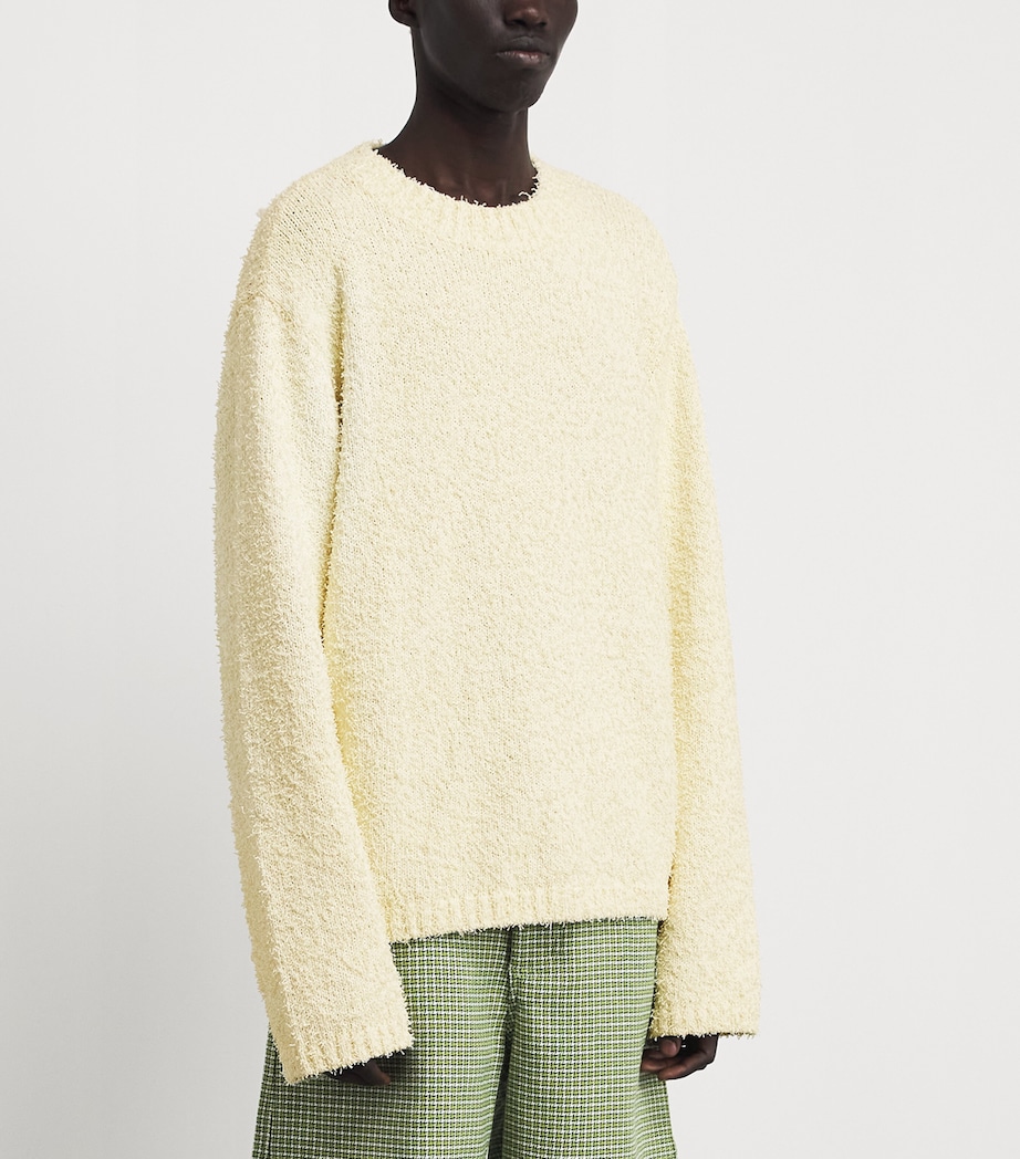 Séfr Mens Bouclé Odilon Sweater Textured Cream Image 4