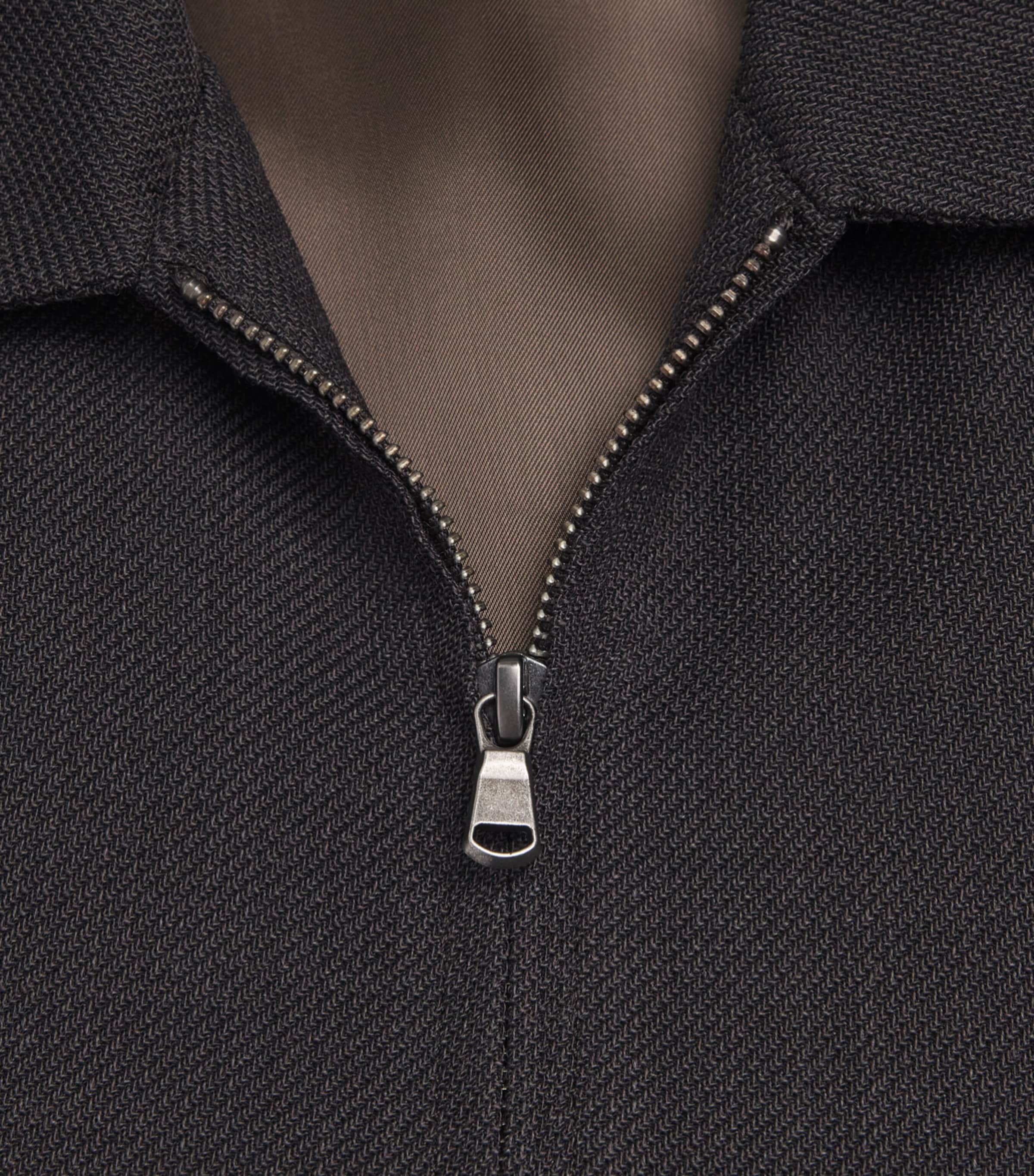 Wool-Blend Harrington Jacket BRGD TRUFFLE Image 6