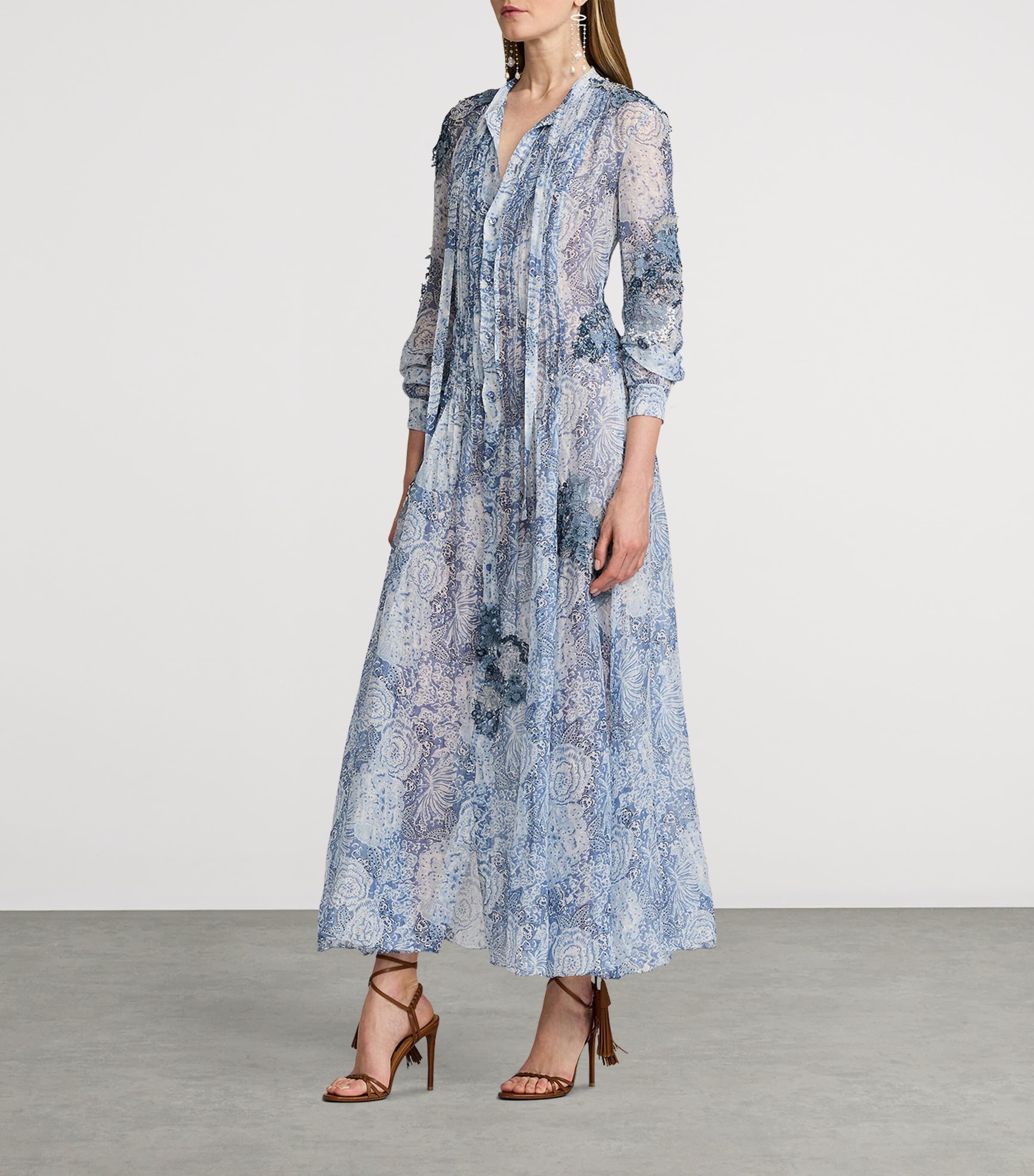 Linen-Silk Hannes Dress BLUE MULTI Image 5