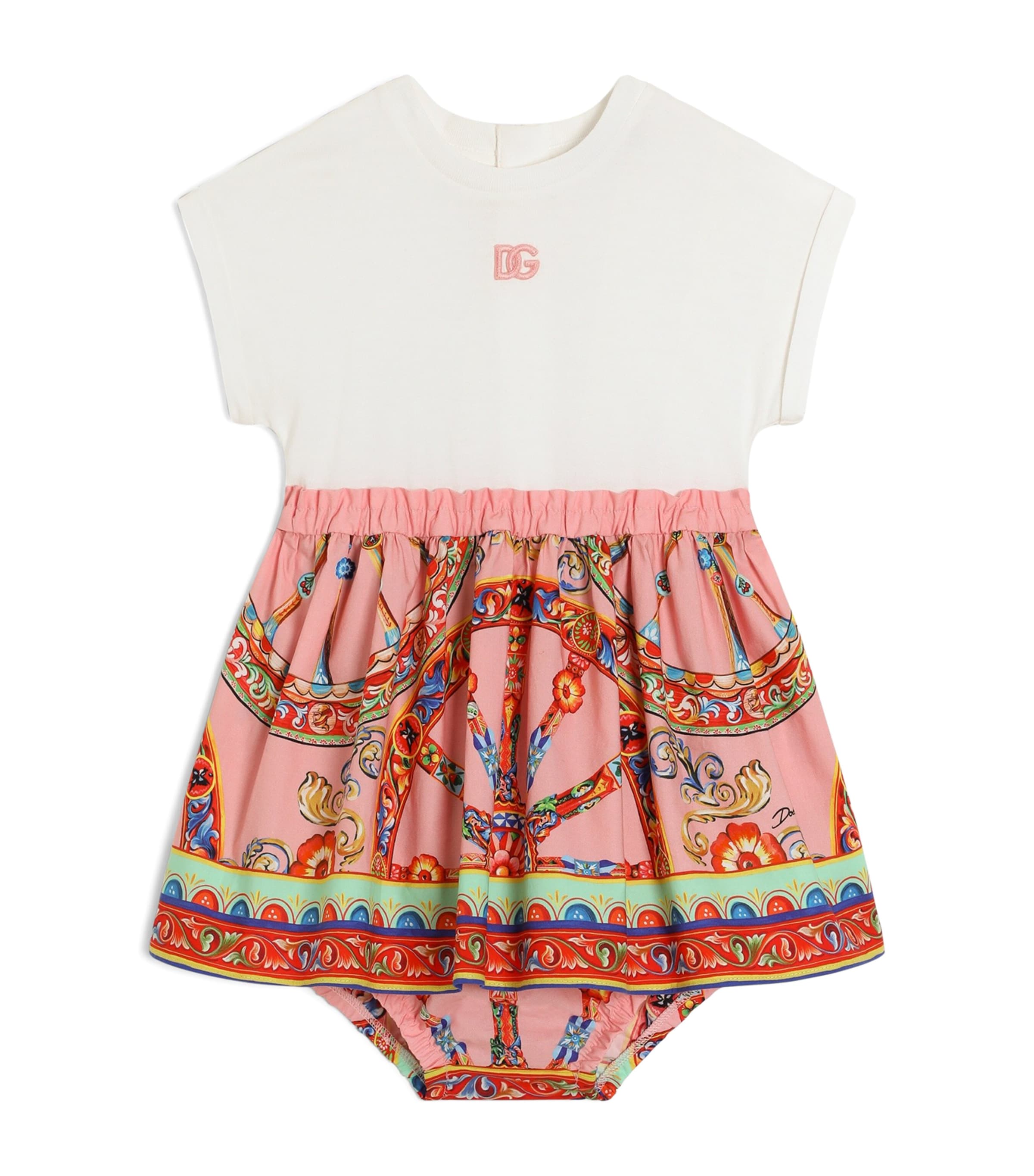 Dolce&Gabbana Kids Cotton Carretto Dress and Bloomers Set (3-30 Months) Combined Colou Image 1