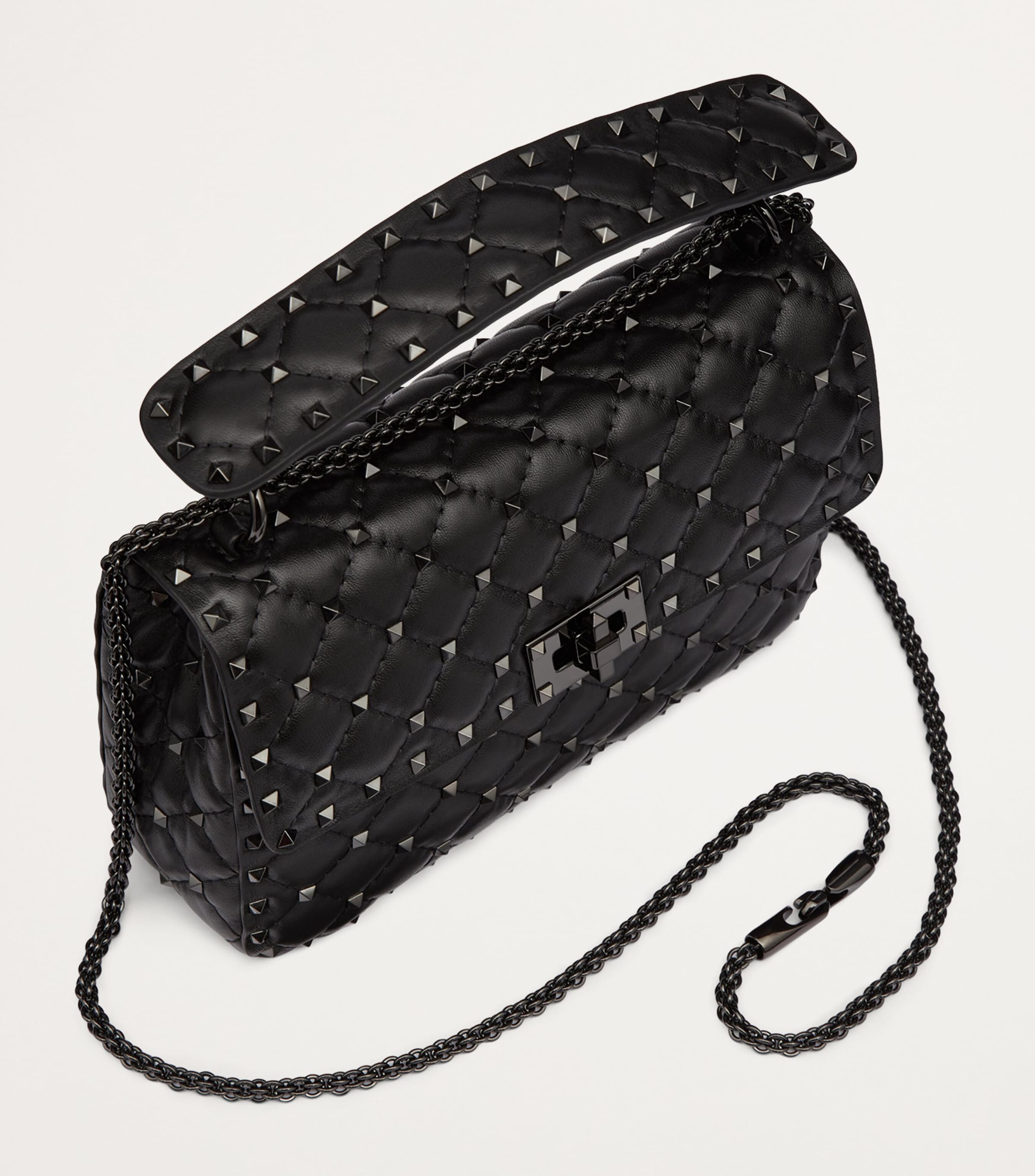 Leather Rockstud Spike Shoulder Bag 0NO Image 3