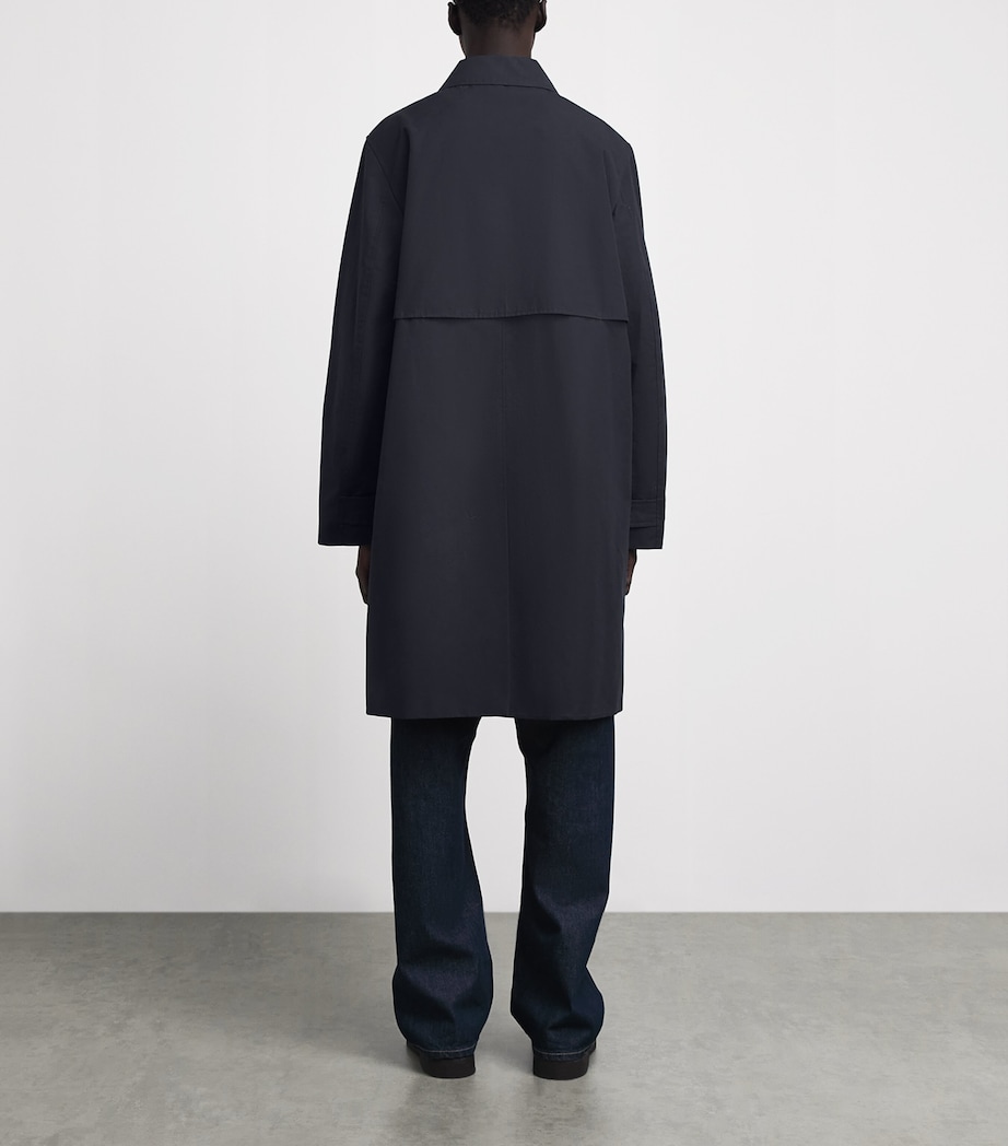 Sunspel Mens Cotton Ventile Overcoat Dark Navy Image 5
