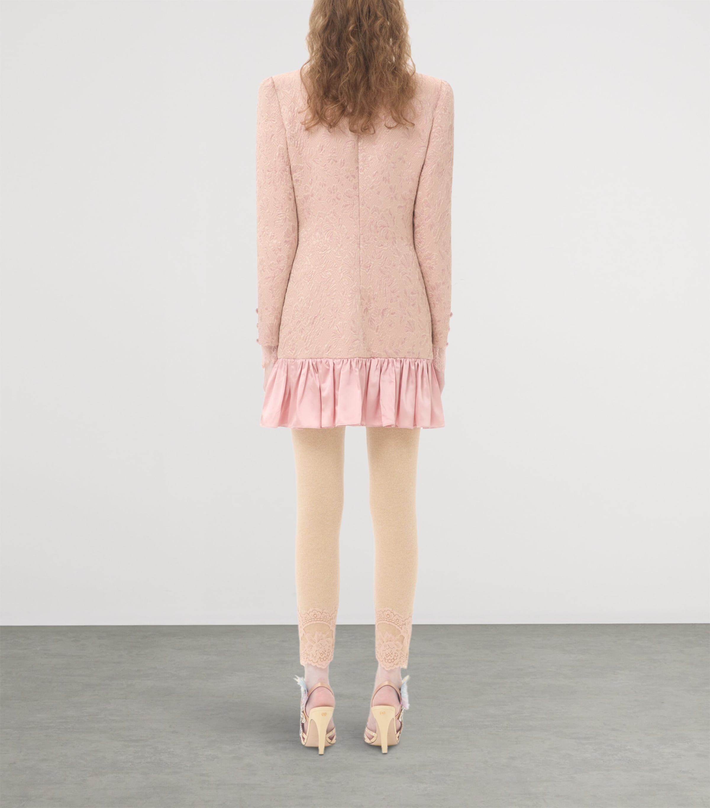 Wool-Blend Floral Matelassé Mini Dress R10 Image 6