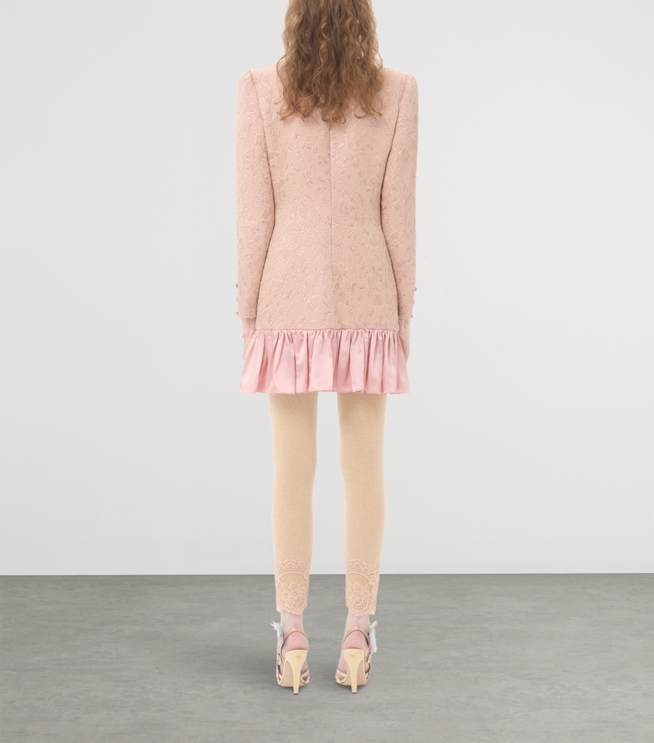 Wool-Blend Floral Matelassé Mini Dress R10 Image 6