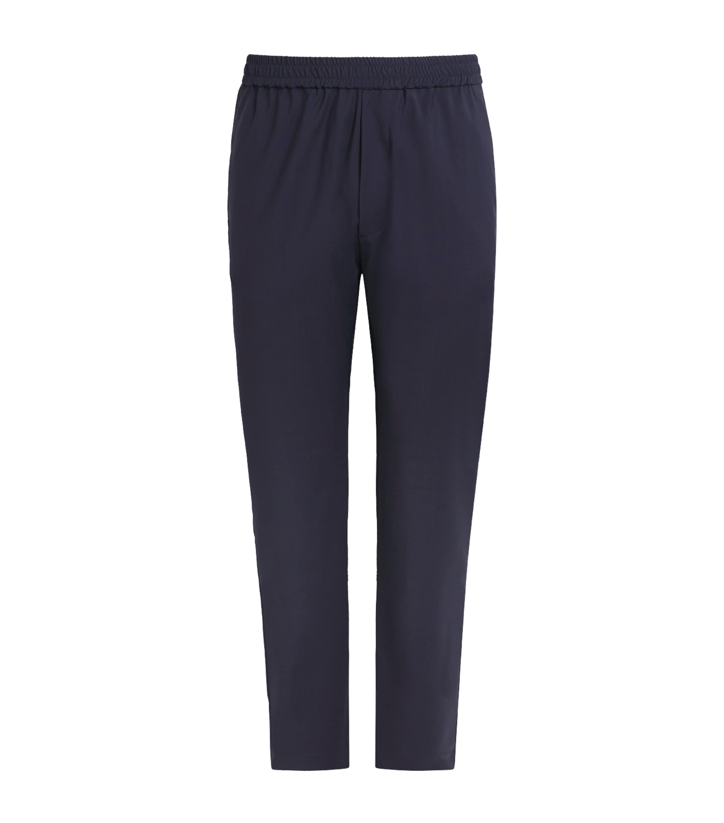 Barena Mens Virgin Wool Elasticated Trousers Navy Image 1