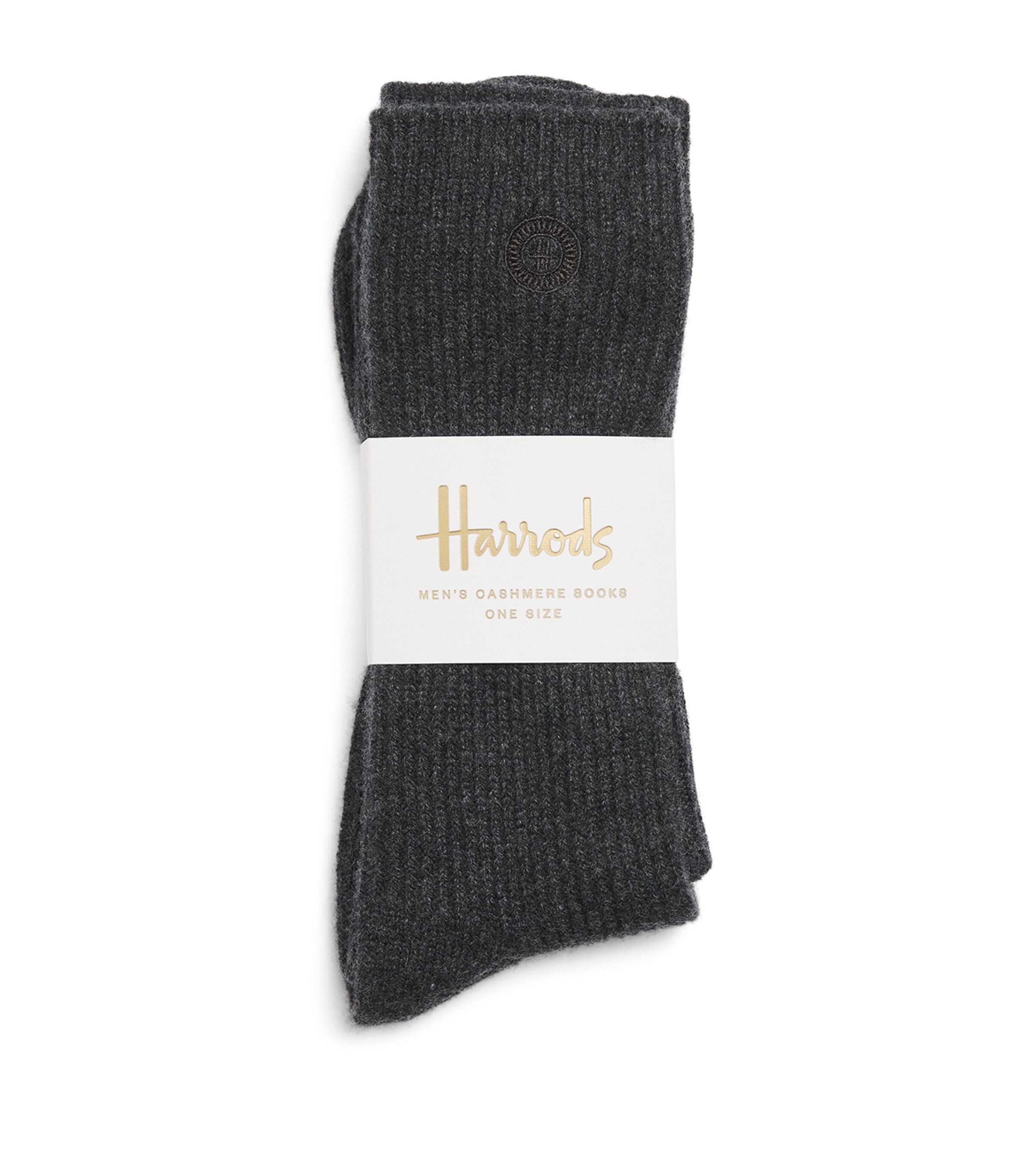 Harrods Mens Cashmere Socks Black Image 1