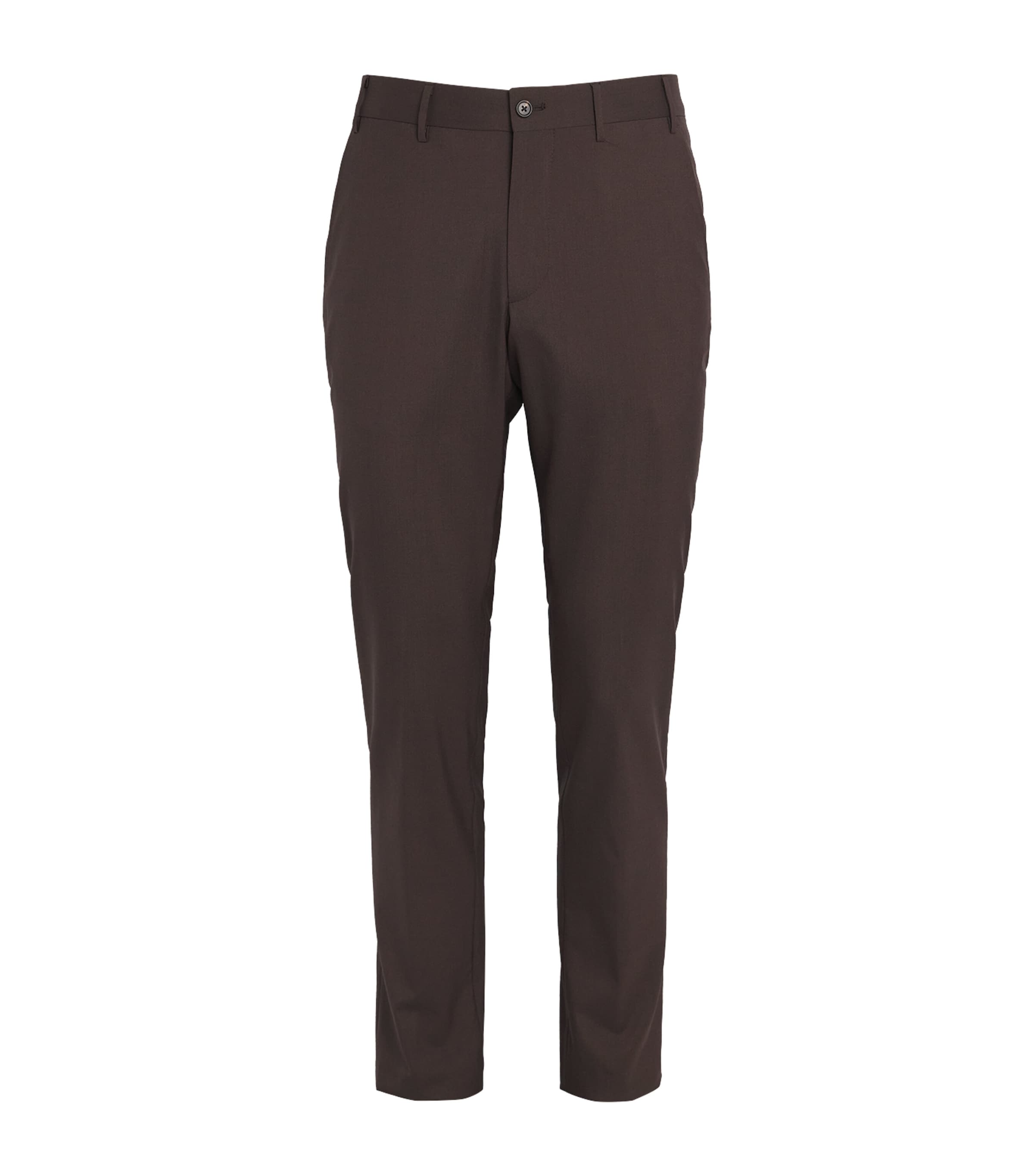 Wool-Silk Tailored Trousers 030 DARK BROWN Image 1