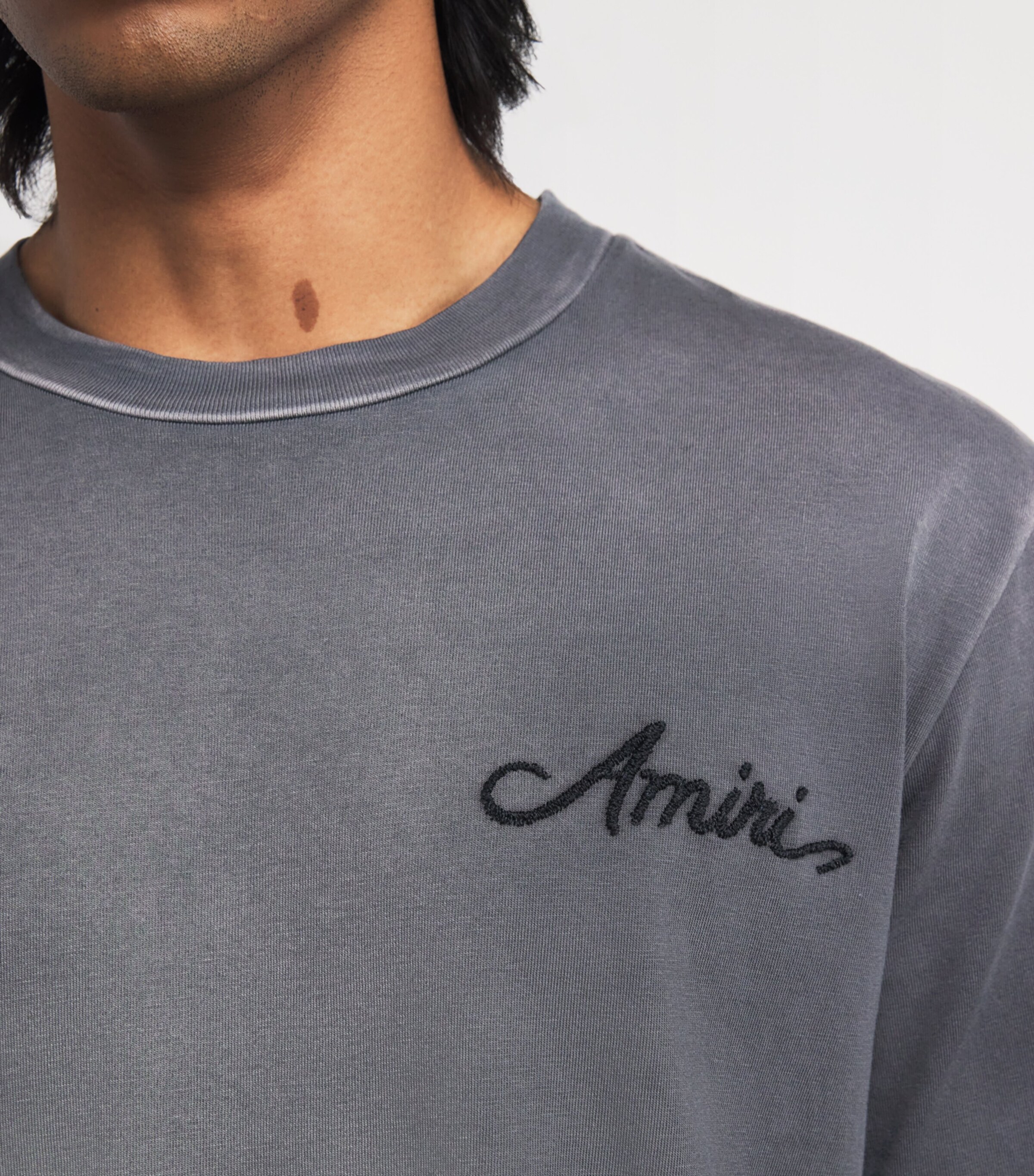 AMIRI Mens Cotton Bandana Patch T-Shirt Black Image 6