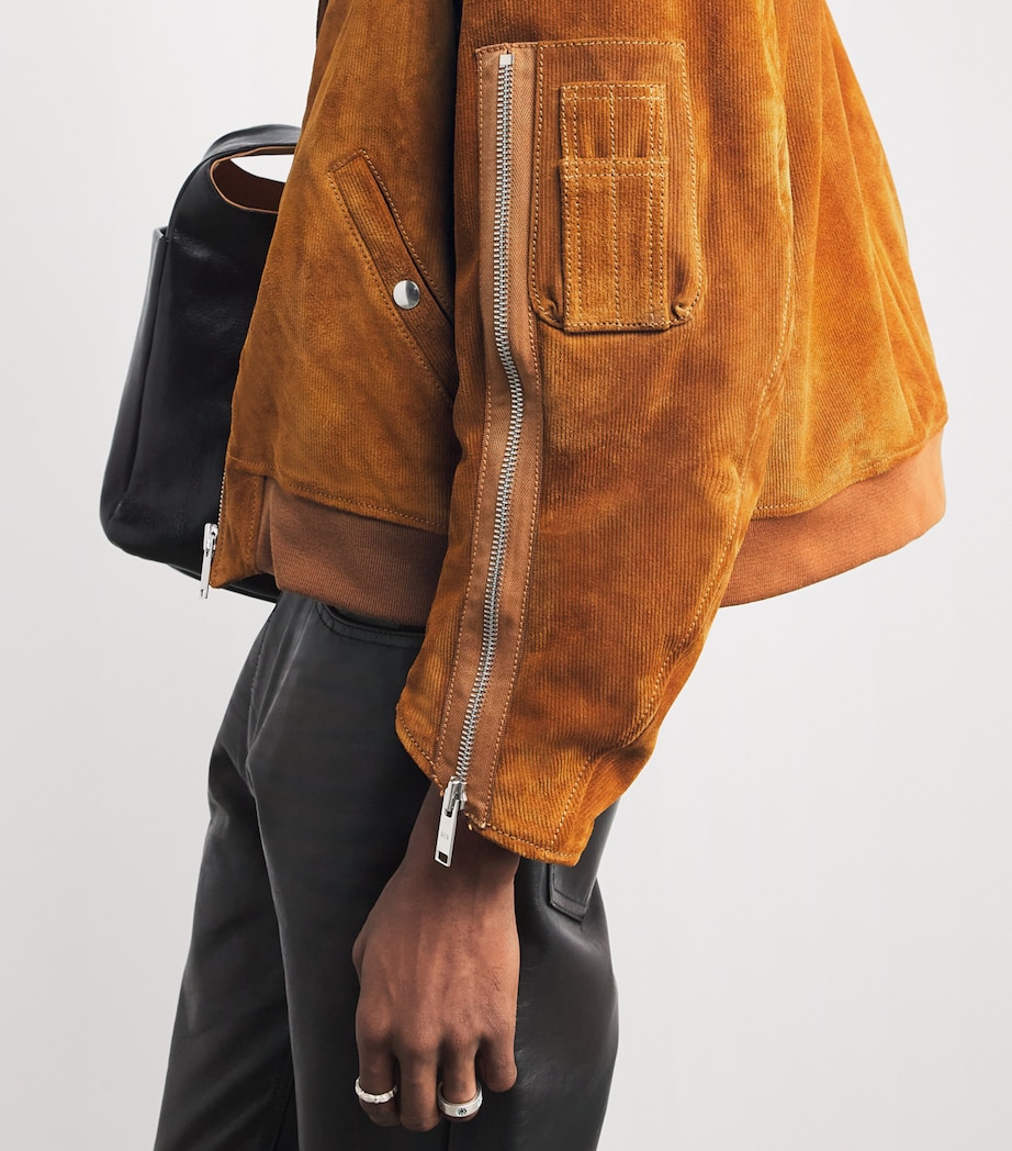 Suede Military Bomber Jacket CARAMEL Image 6