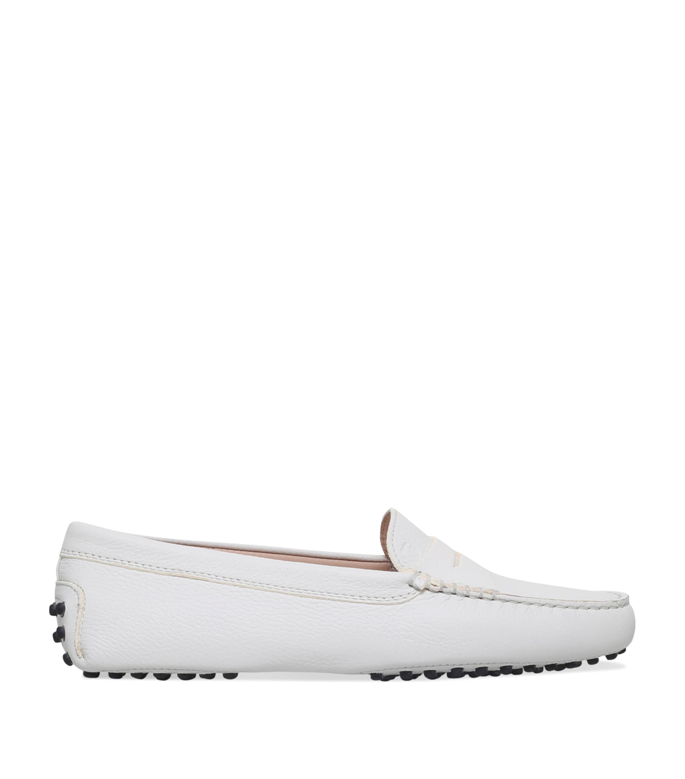 Tod's Leather Mocassino Loafers In White