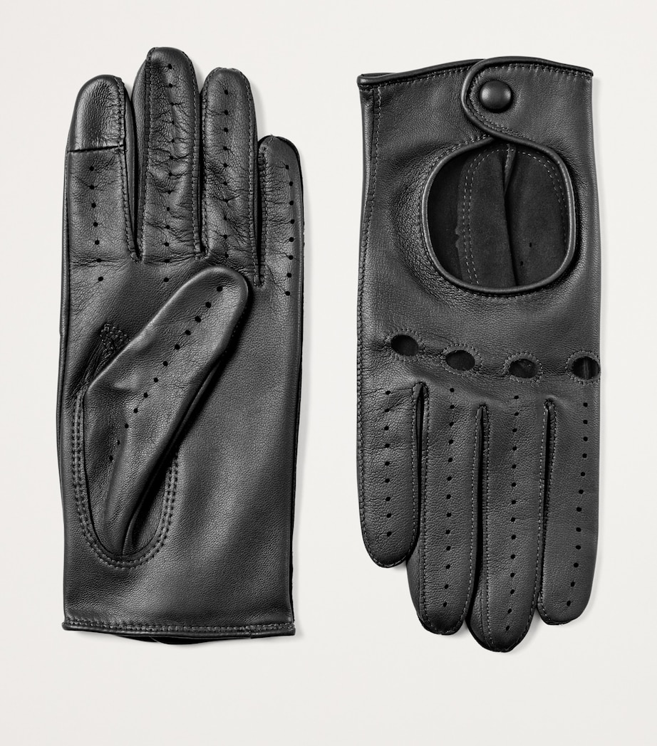 Women's Nappa Leather Driving Gloves (Small) BLACK Image 2