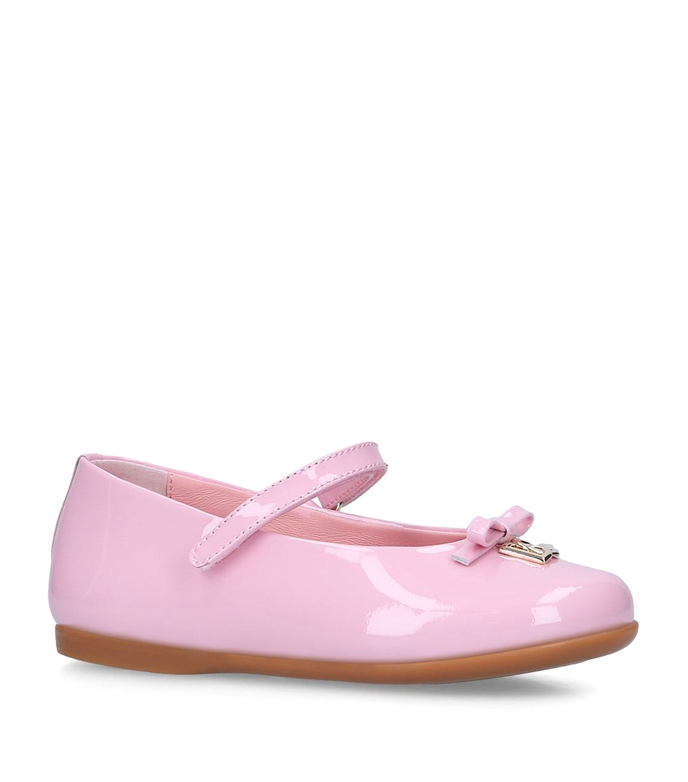 Dolce&Gabbana Kids Leather Vernice Ballet Flats Pale Pink Image 3
