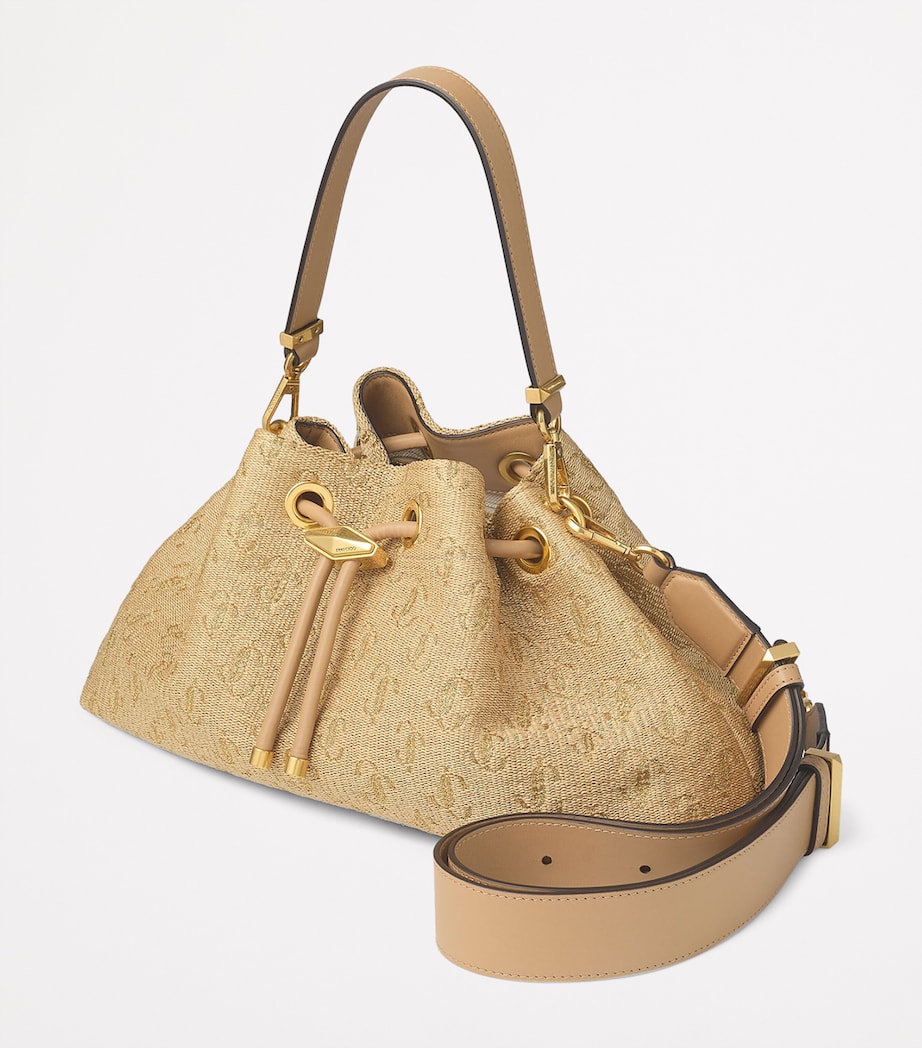 Medium Cinch Monogrammed Bucket Bag NATURAL/CAPPUCCINO/G Image 2