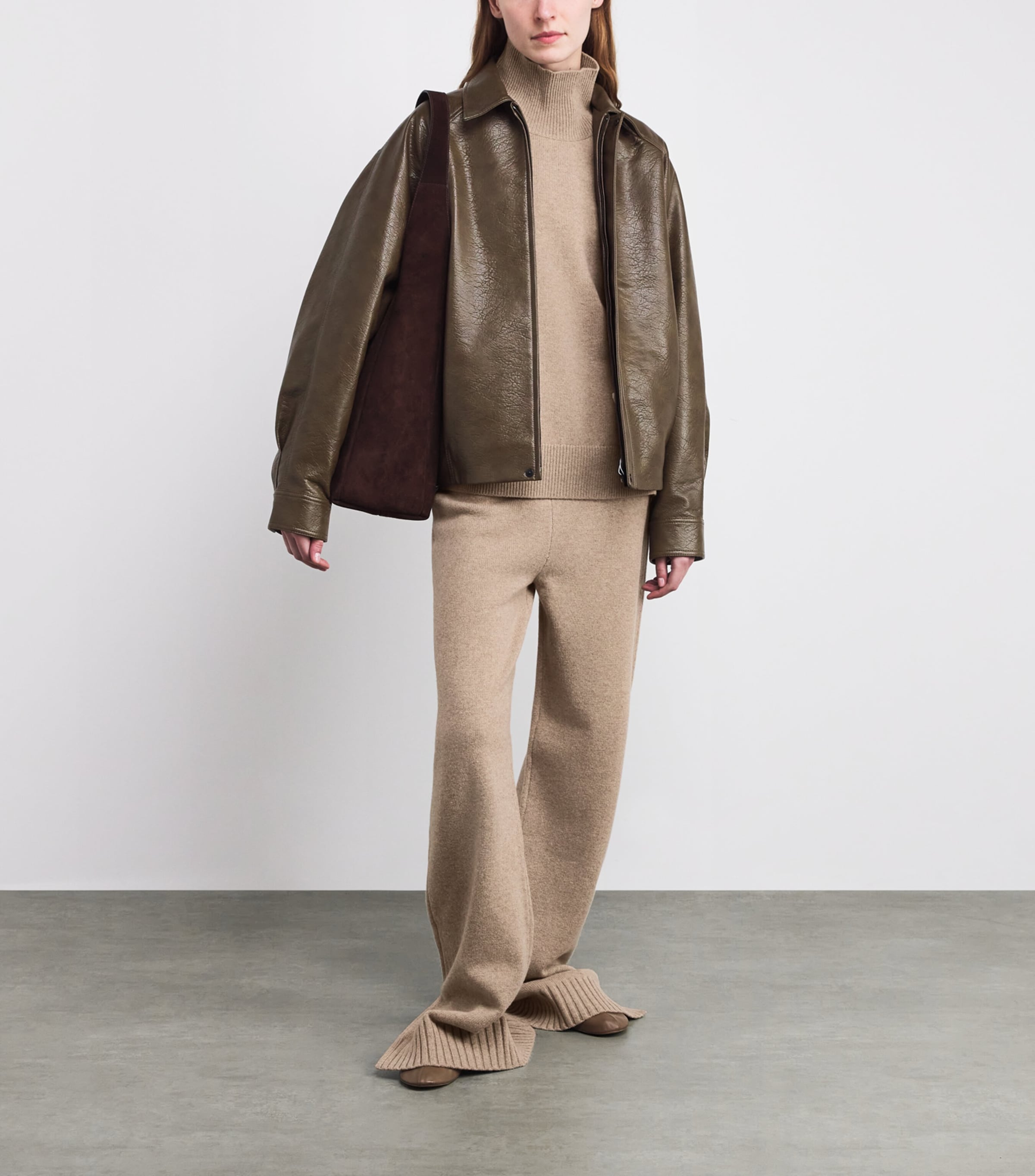 Wool Wide-Leg Sweatpants 296 MELANGE OATMEAL Image 2