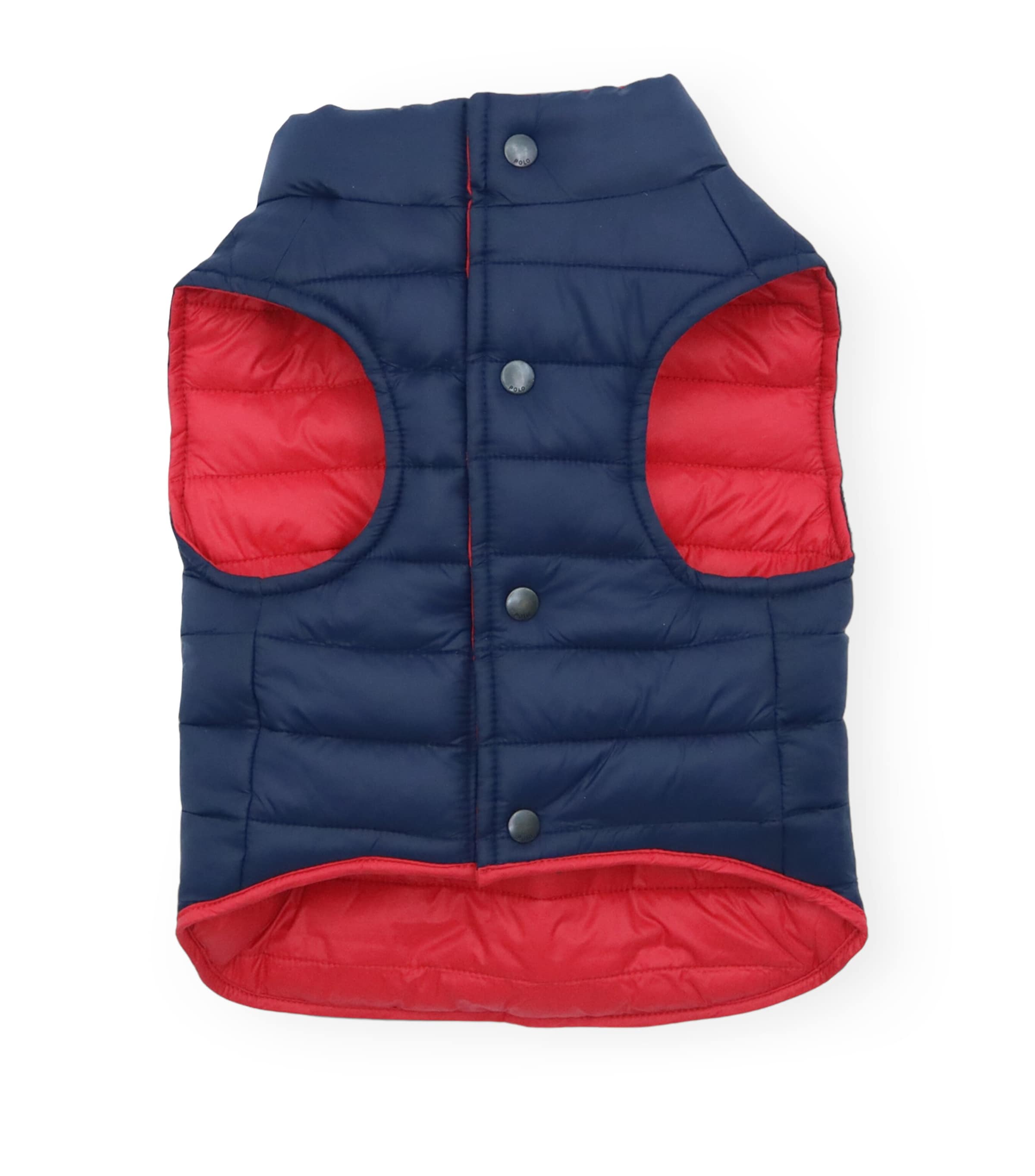 Reversible Puffer Dog Jacket (S) RED/HUNTER NAVY Image 7
