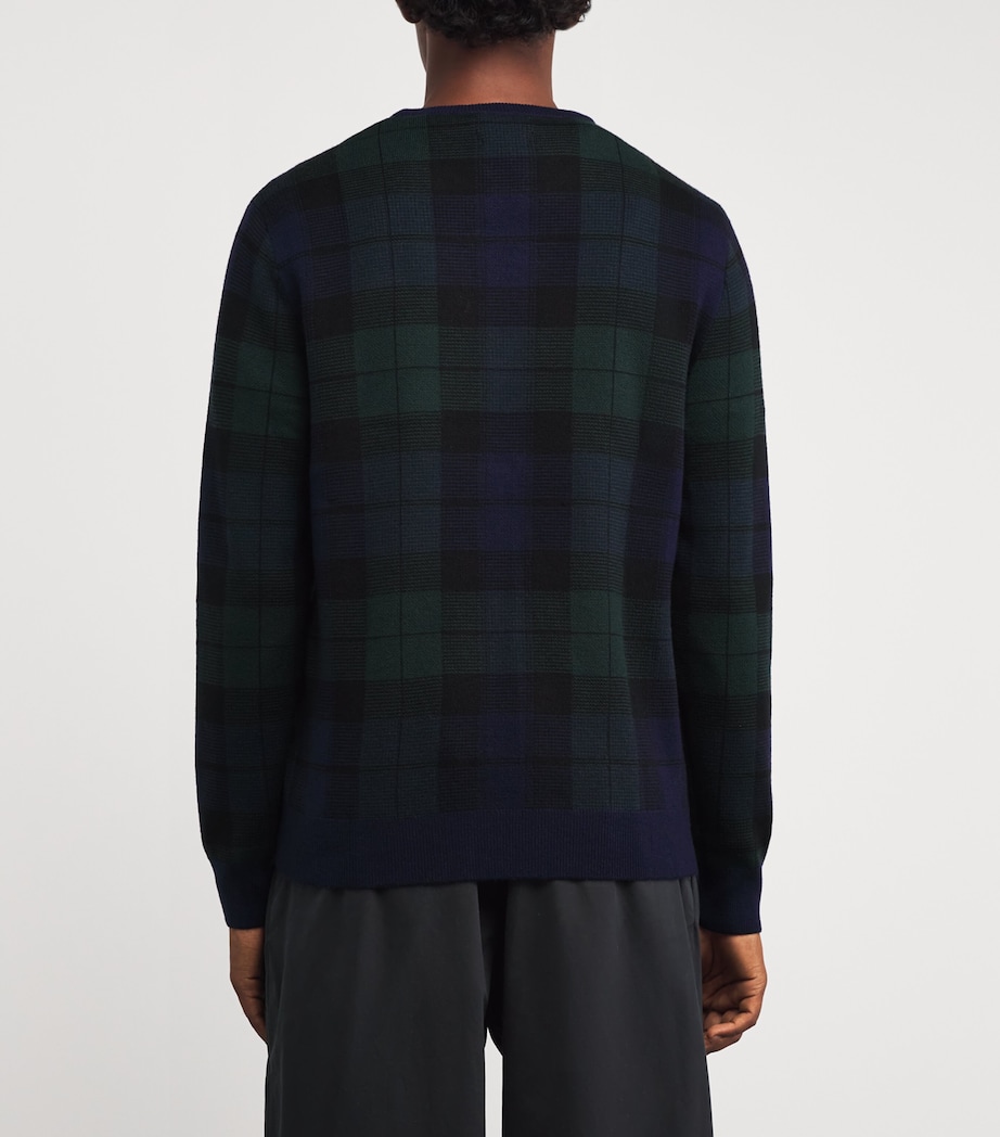 Merino Wool Plaid Polo Pony Sweater MULTI Image 4
