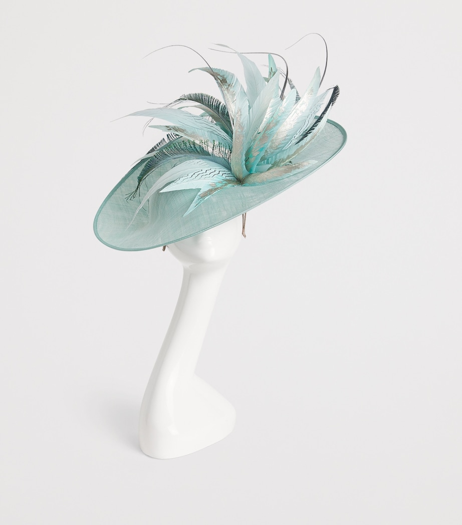 Bohemian Rhapsody Hat Fascinator DUCK EGG/NATURAL Image 2