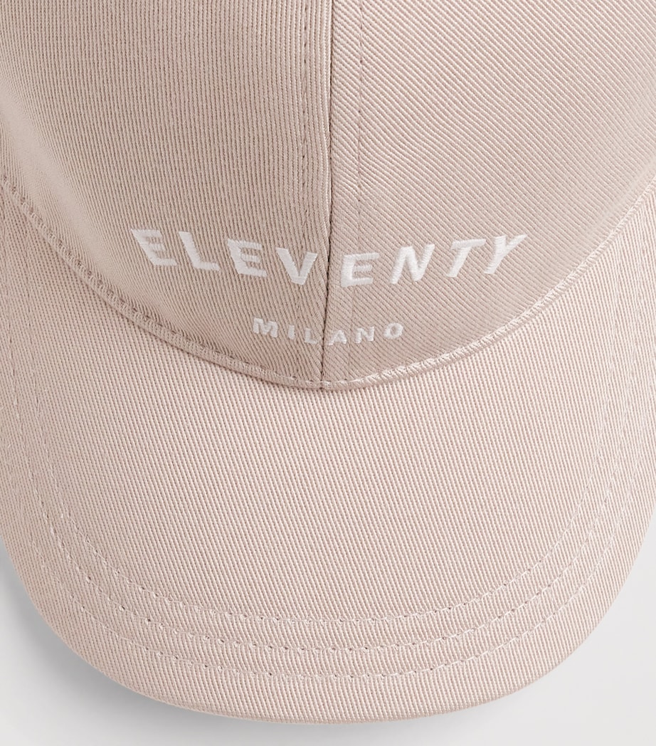 Eleventy Cotton Logo Baseball Cap Sabbia Image 4