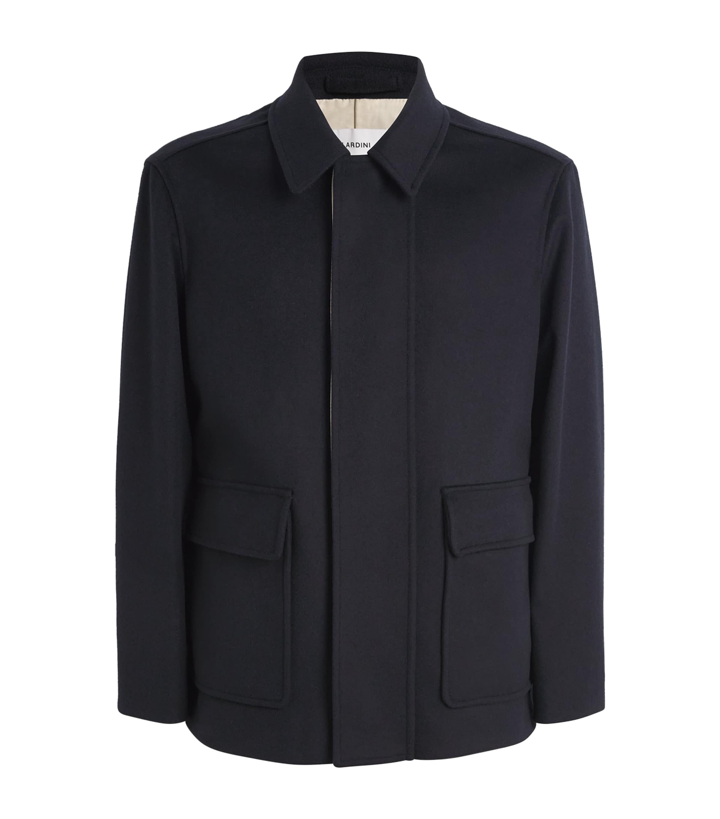 Lardini Virgin Wool Overshirt In Black