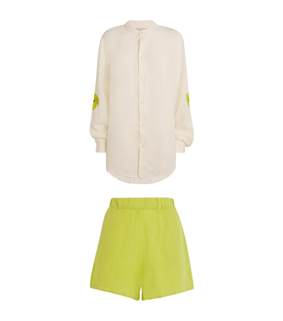 Hibiscus Pyjama Set CREAM/LIME Image 1