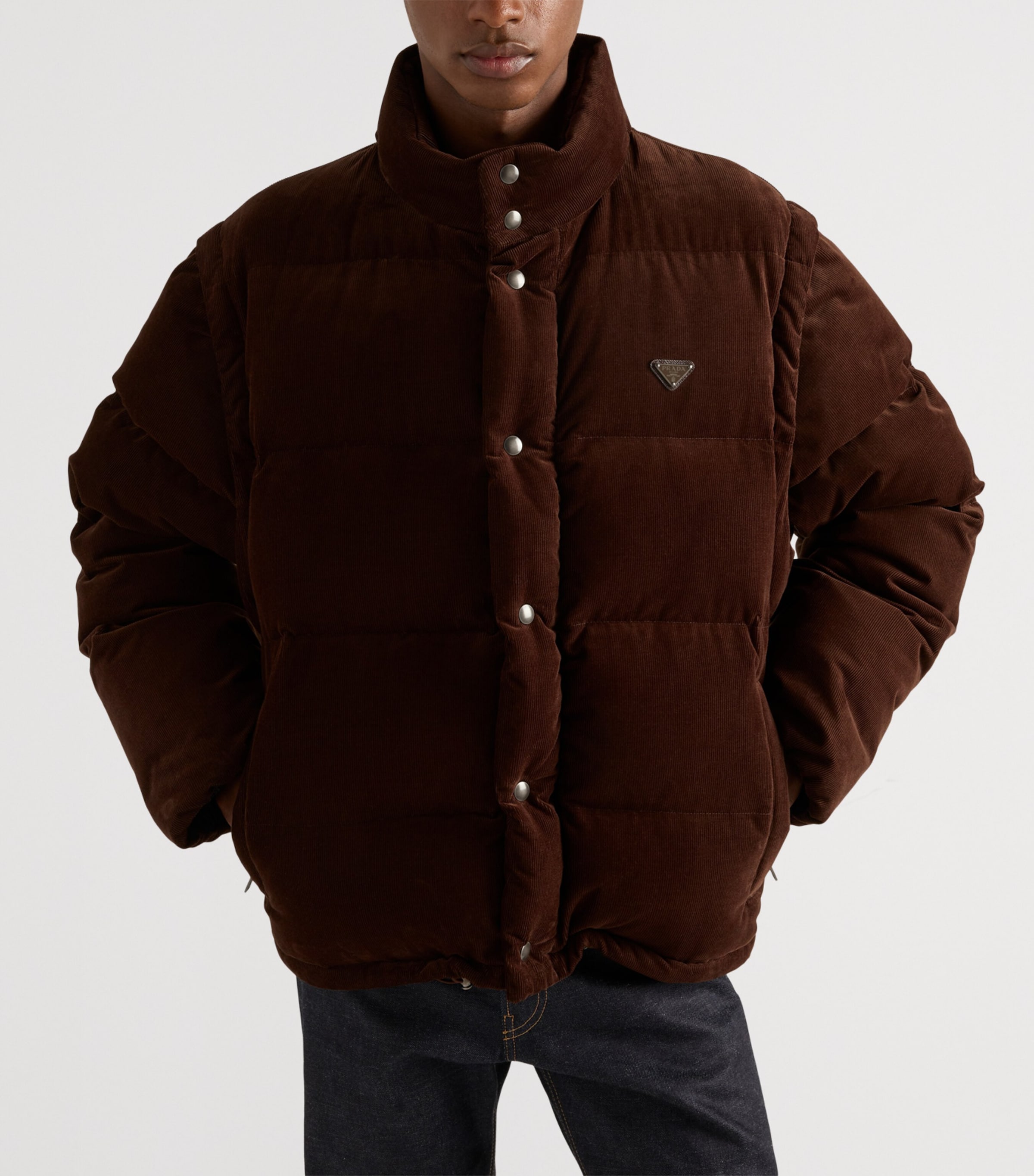Cotton Corduroy Puffer Jacket F0324 Image 3