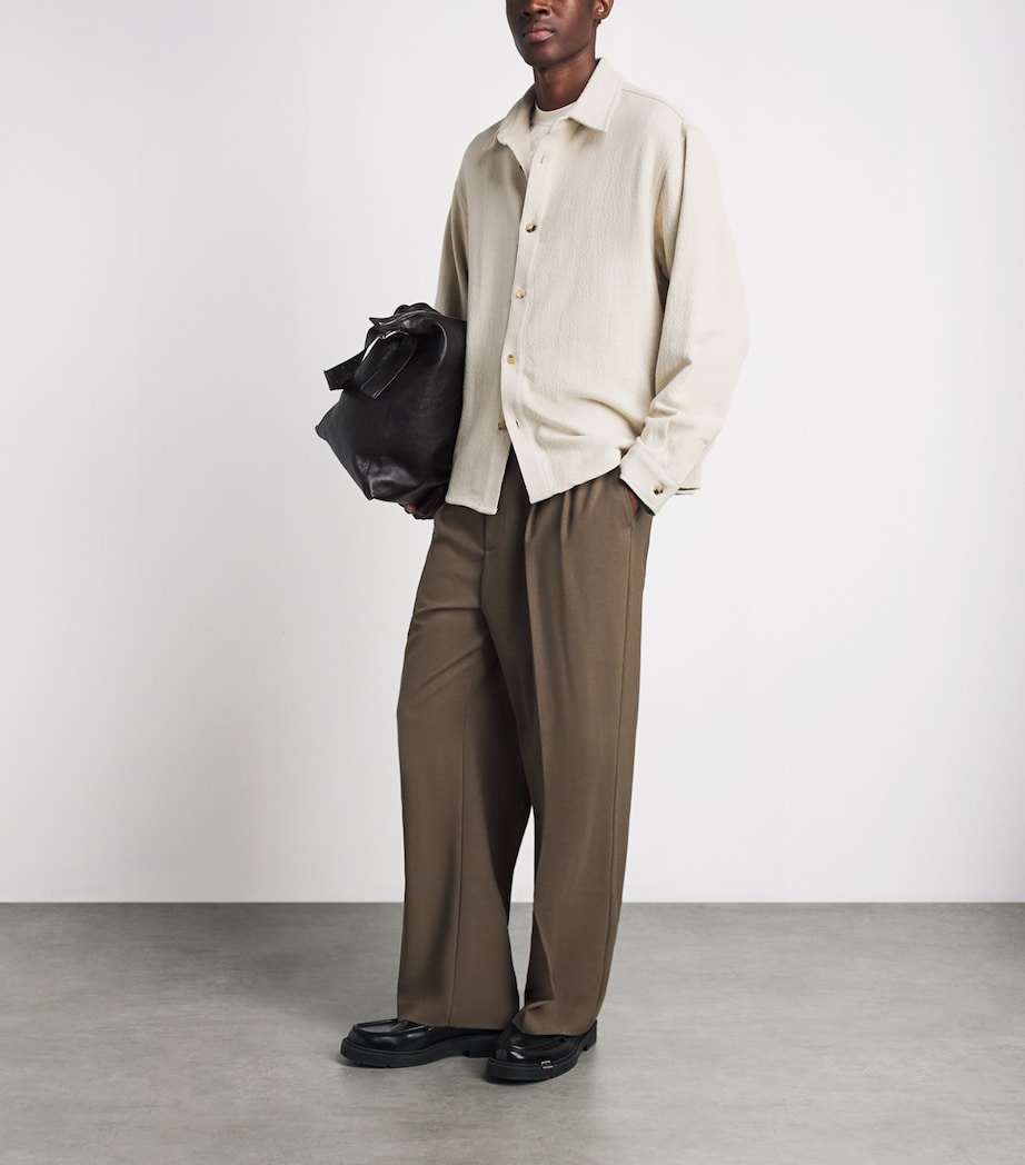 FRAME Mens Textured Overshirt Wrmc Warm Cream Image 2