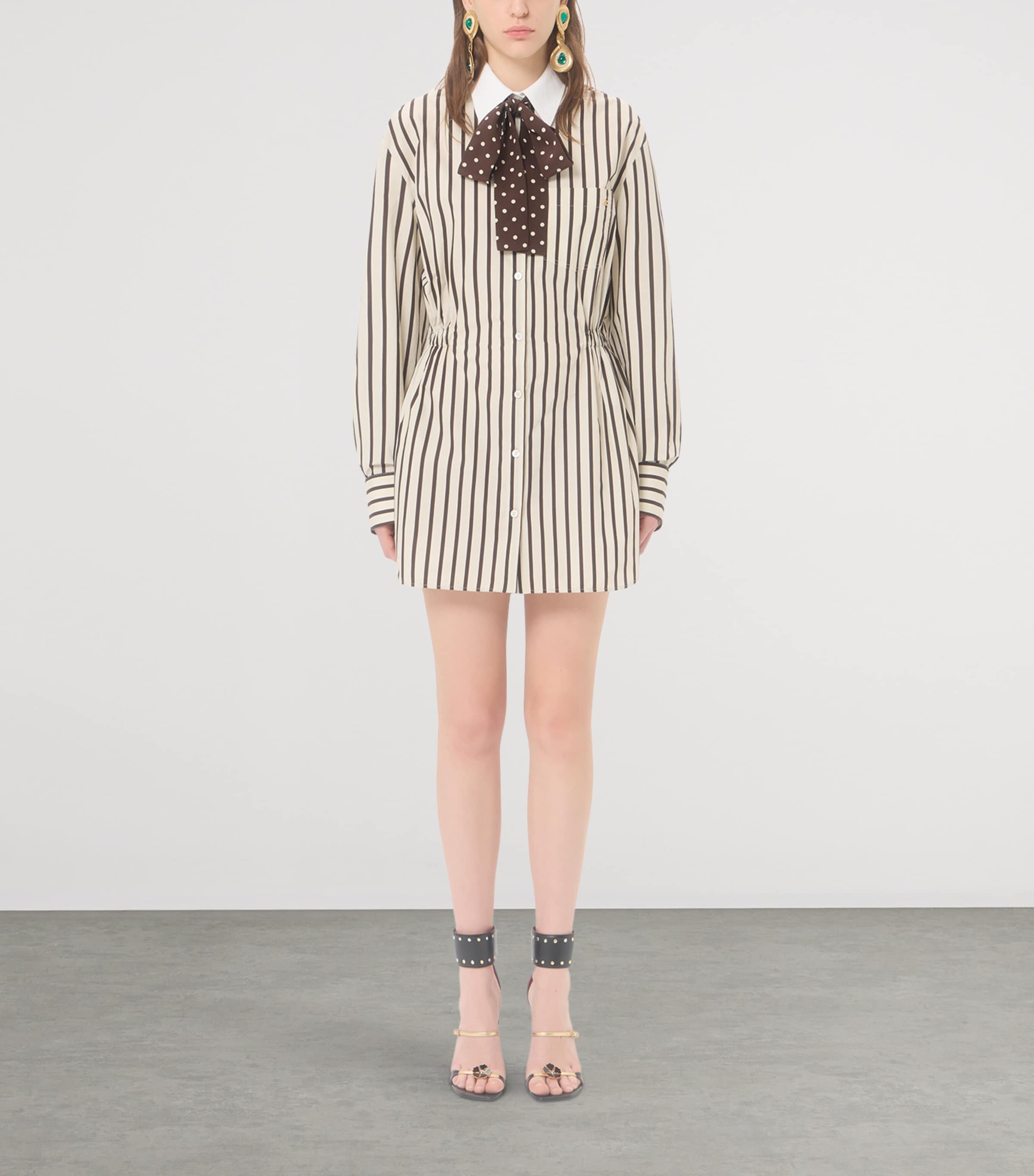 Valentino Womens Cotton Stripe Mini Shirt Dress Image 3