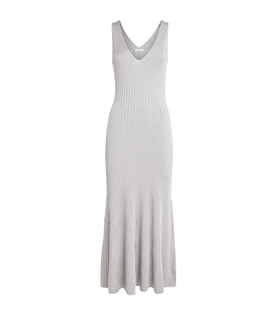Adam Lippes Womens Rib-Knit Midi Dress Silver Image 1