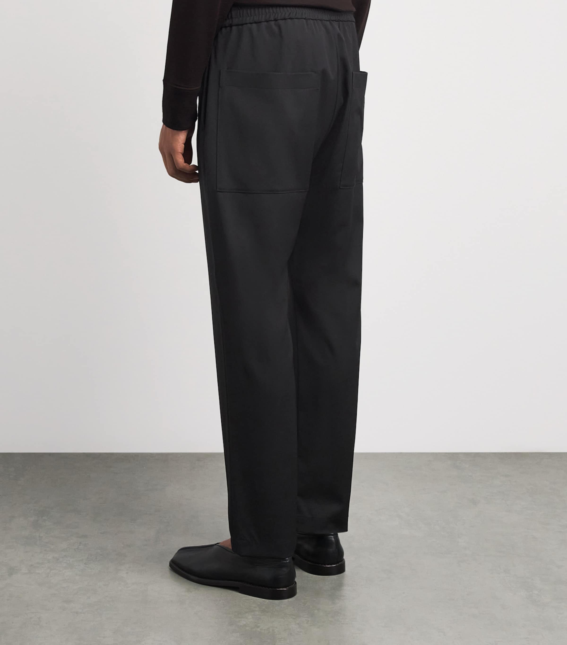 Barena Mens Virgin Wool Drawstring Trousers Nero Image 5
