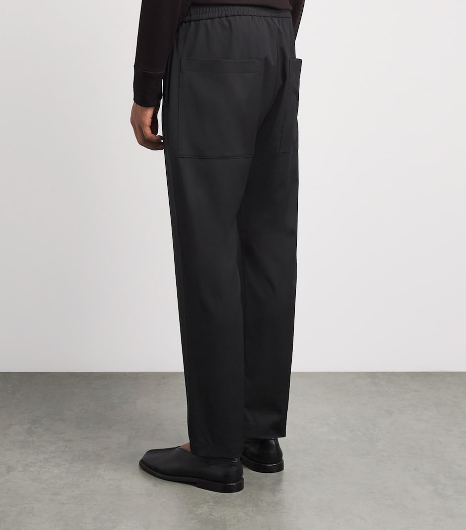 Barena Mens Virgin Wool Drawstring Trousers Nero Image 5