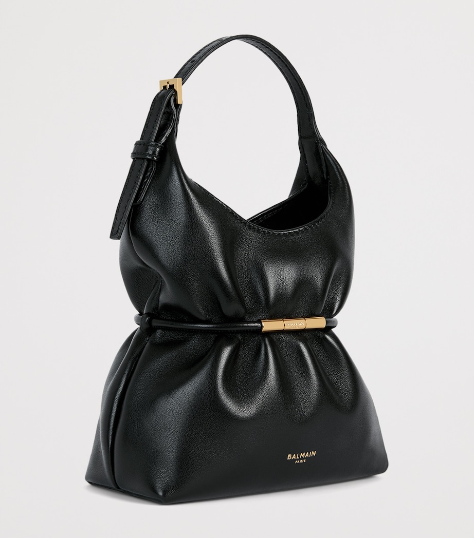Balmain Mini Leather Sphynx Shoulder Bag Noir Image 3