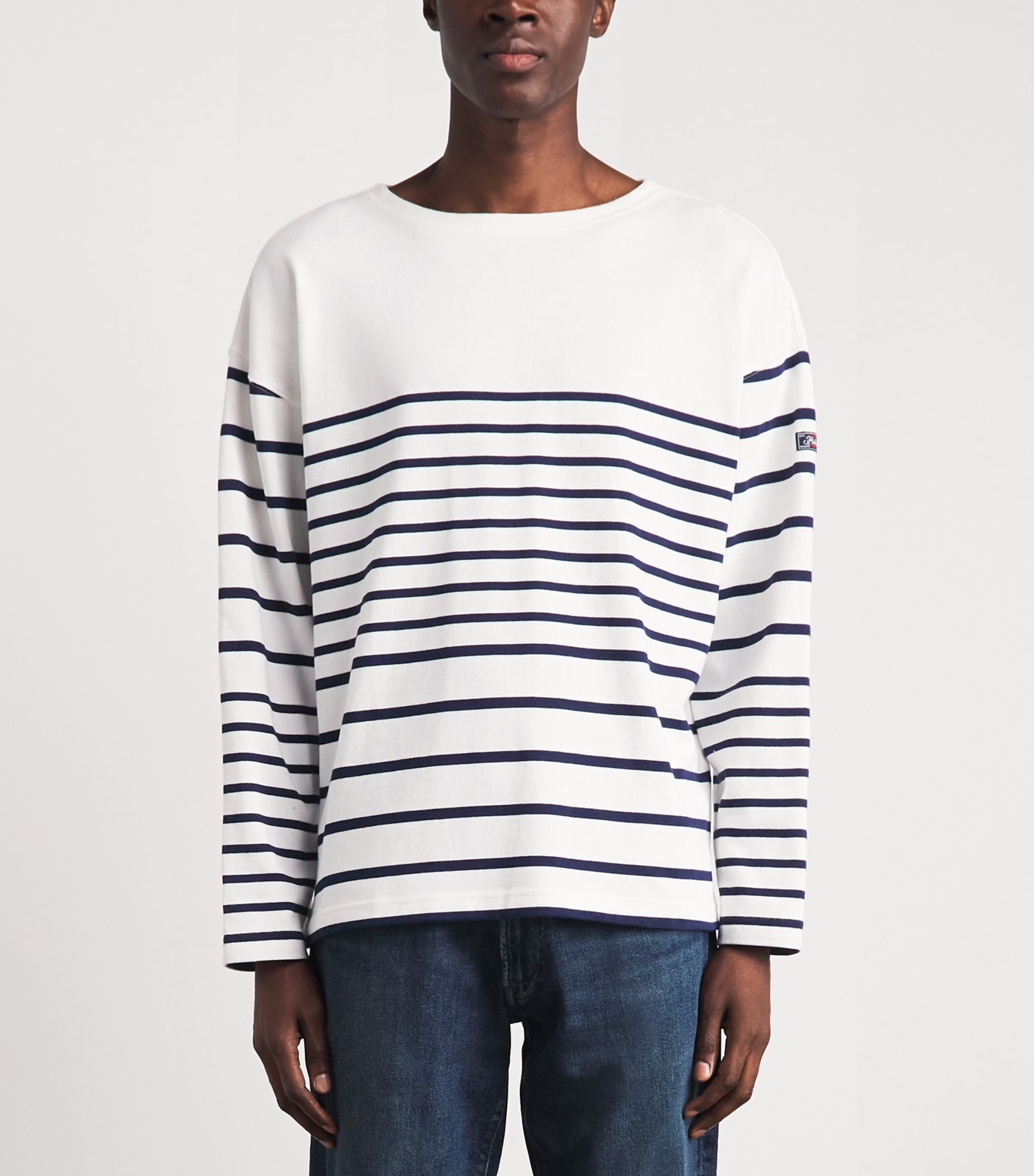 Polo Ralph Lauren Mens Cotton Stripe Sweater Newport Navy/white Image 4
