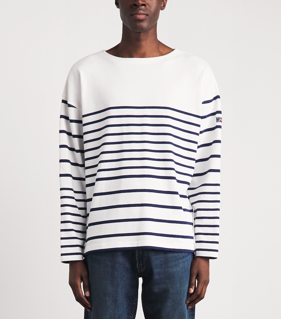 Polo Ralph Lauren Mens Cotton Stripe Sweater Newport Navy/white Image 4