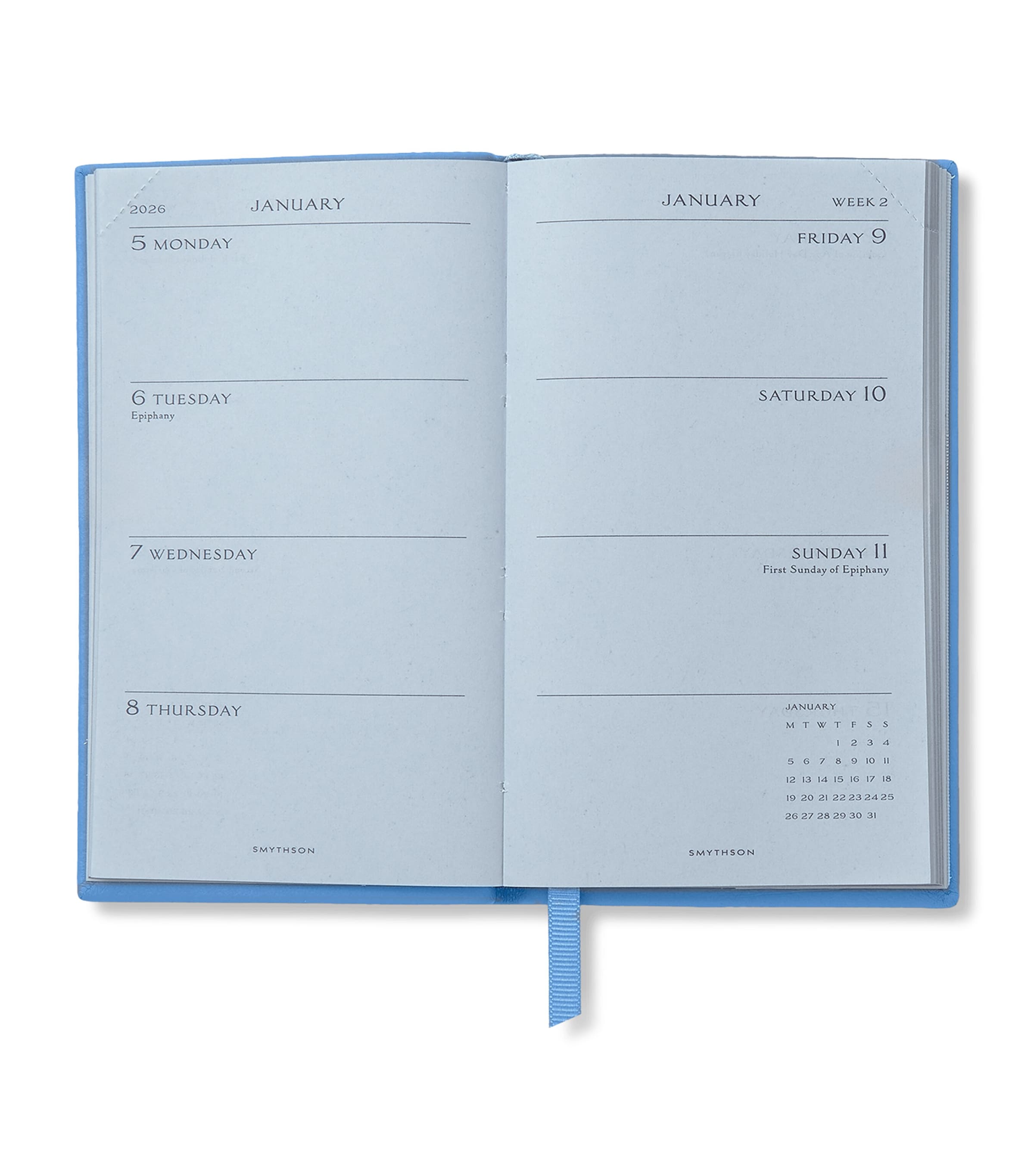 Panama Leather Weekly Diary 2026 NILE BLUE SS21 Image 2