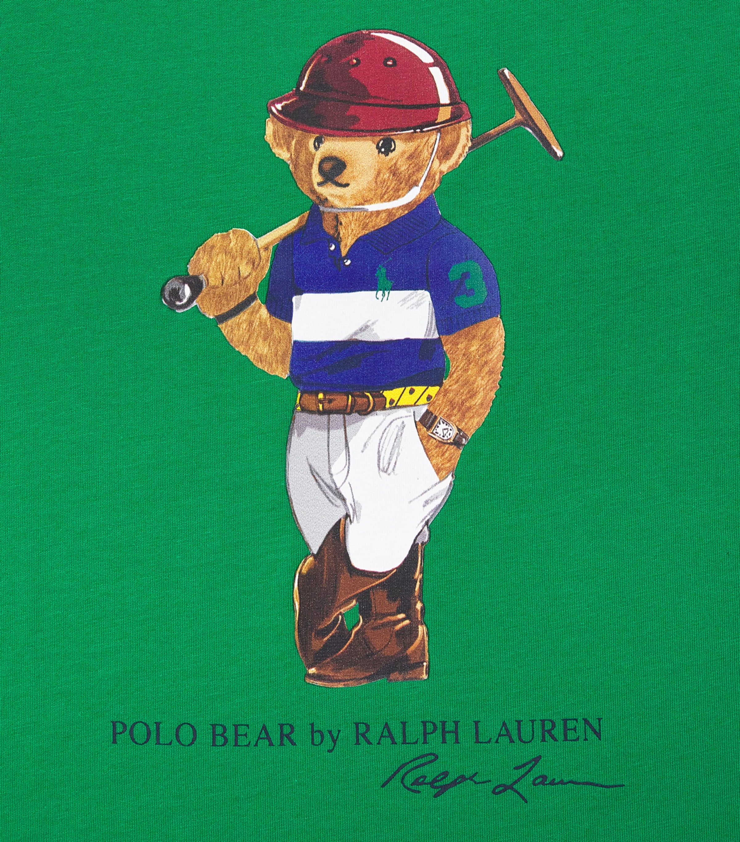 Cotton Polo Bear T-Shirt (2-7 Years) BEARGREEN Image 3