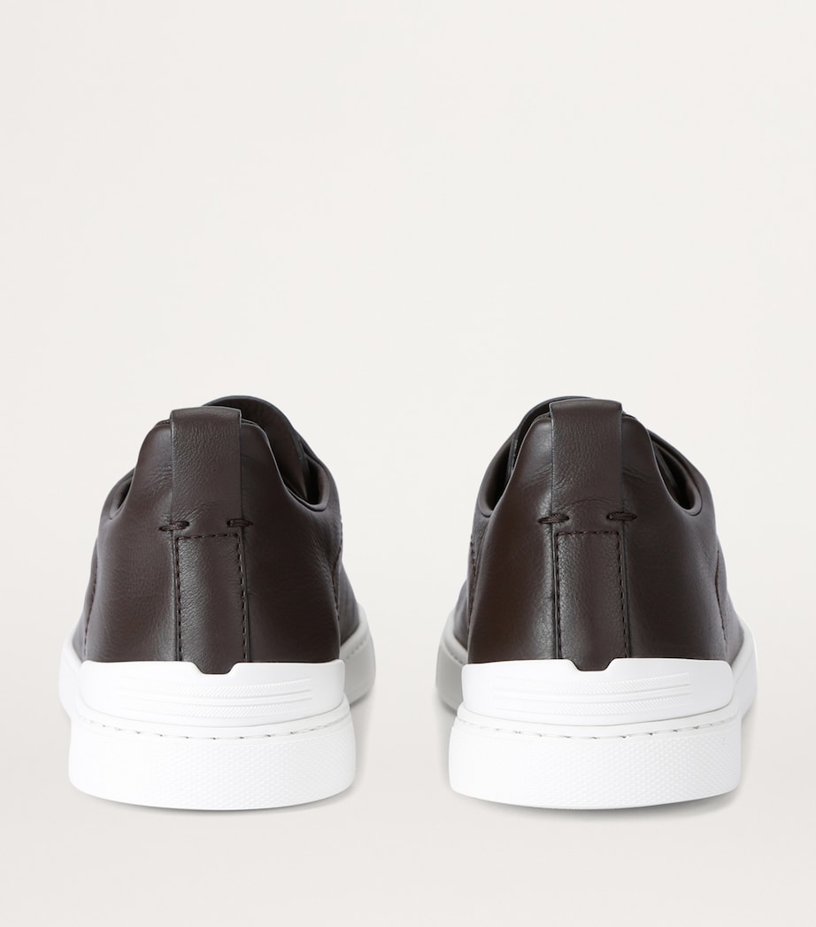 Leather Triple Stitch SECONDSKIN Sneakers BROWN Image 2
