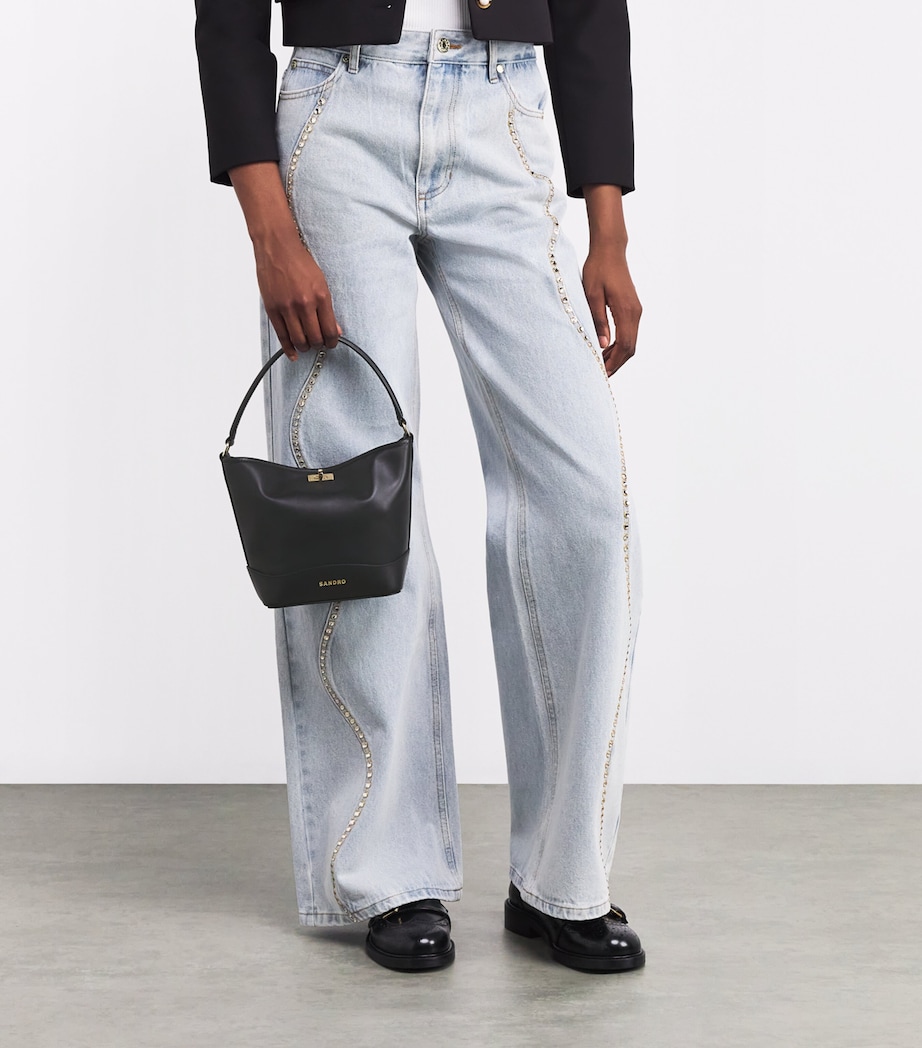 Leather Bucket Bag BLACK Image 5