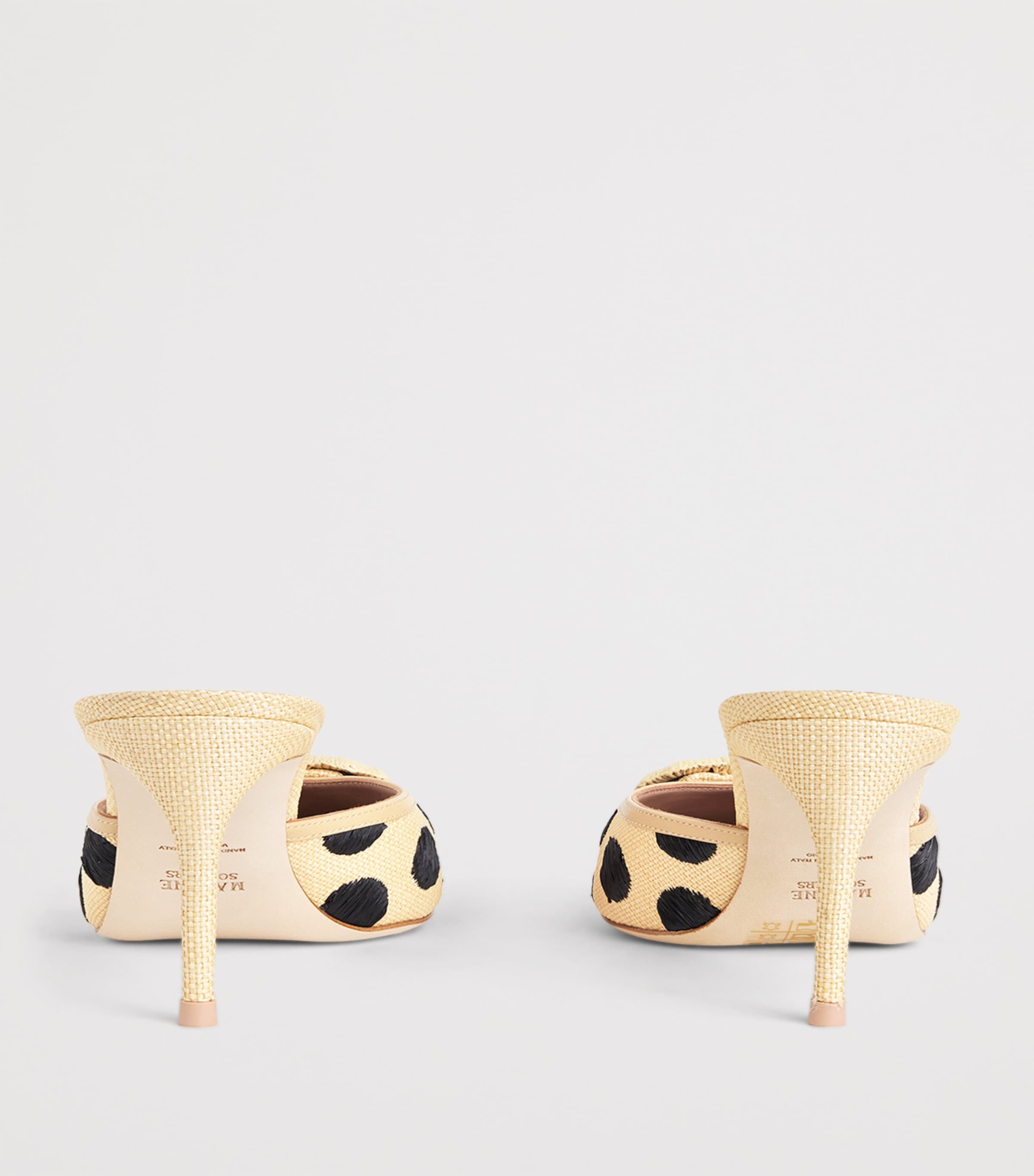 Malone Souliers Raffia Polka-Dot Mona Mules 70 Beige Image 5