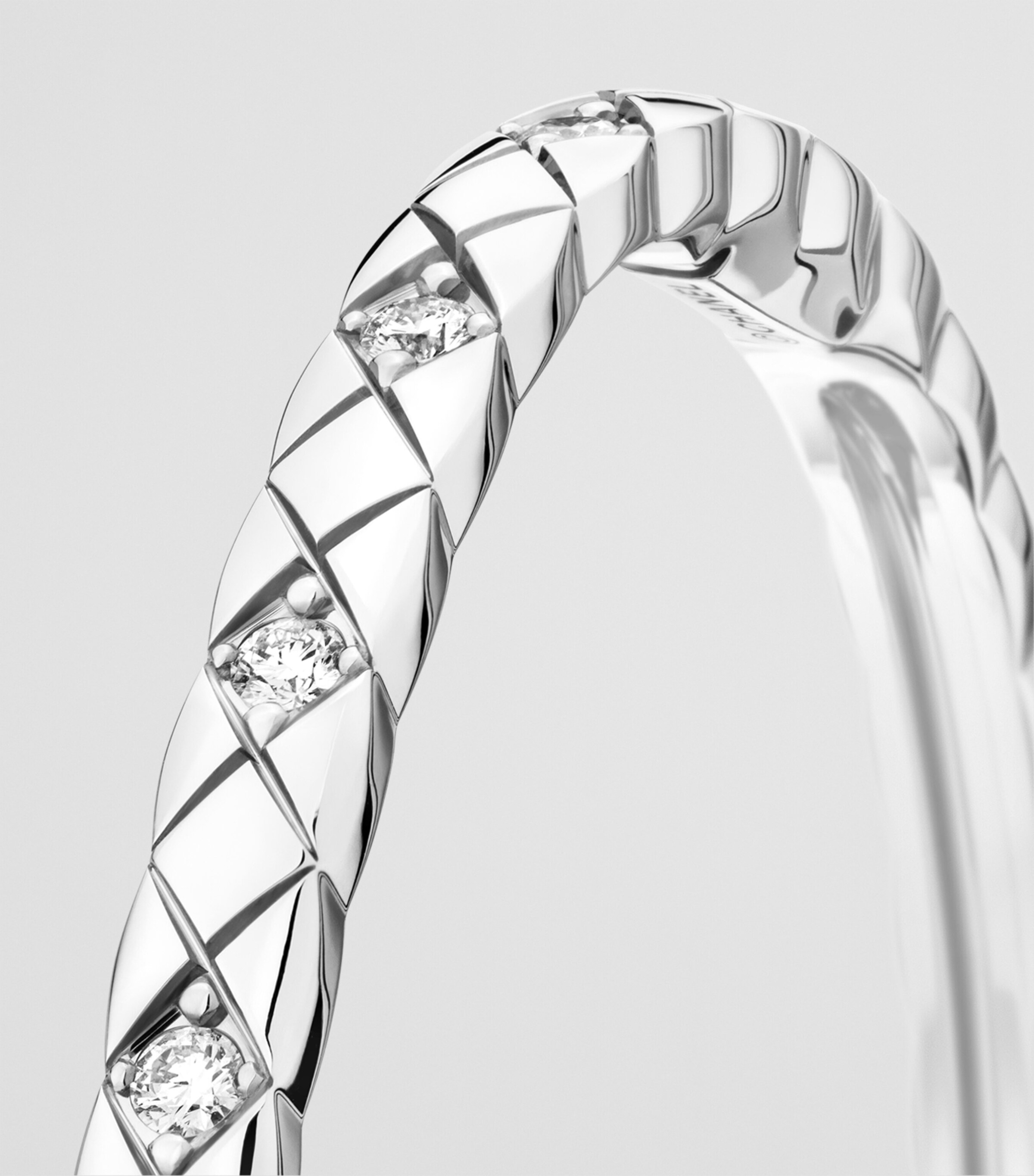 White Gold and Diamond Coco Crush Bangle WHITE Image 4