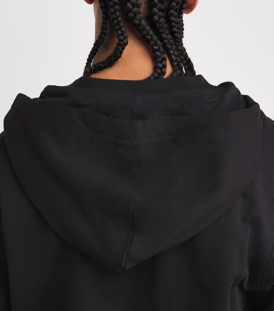 Cotton Logo Zip-Up Hoodie 999 BLACK Image 6