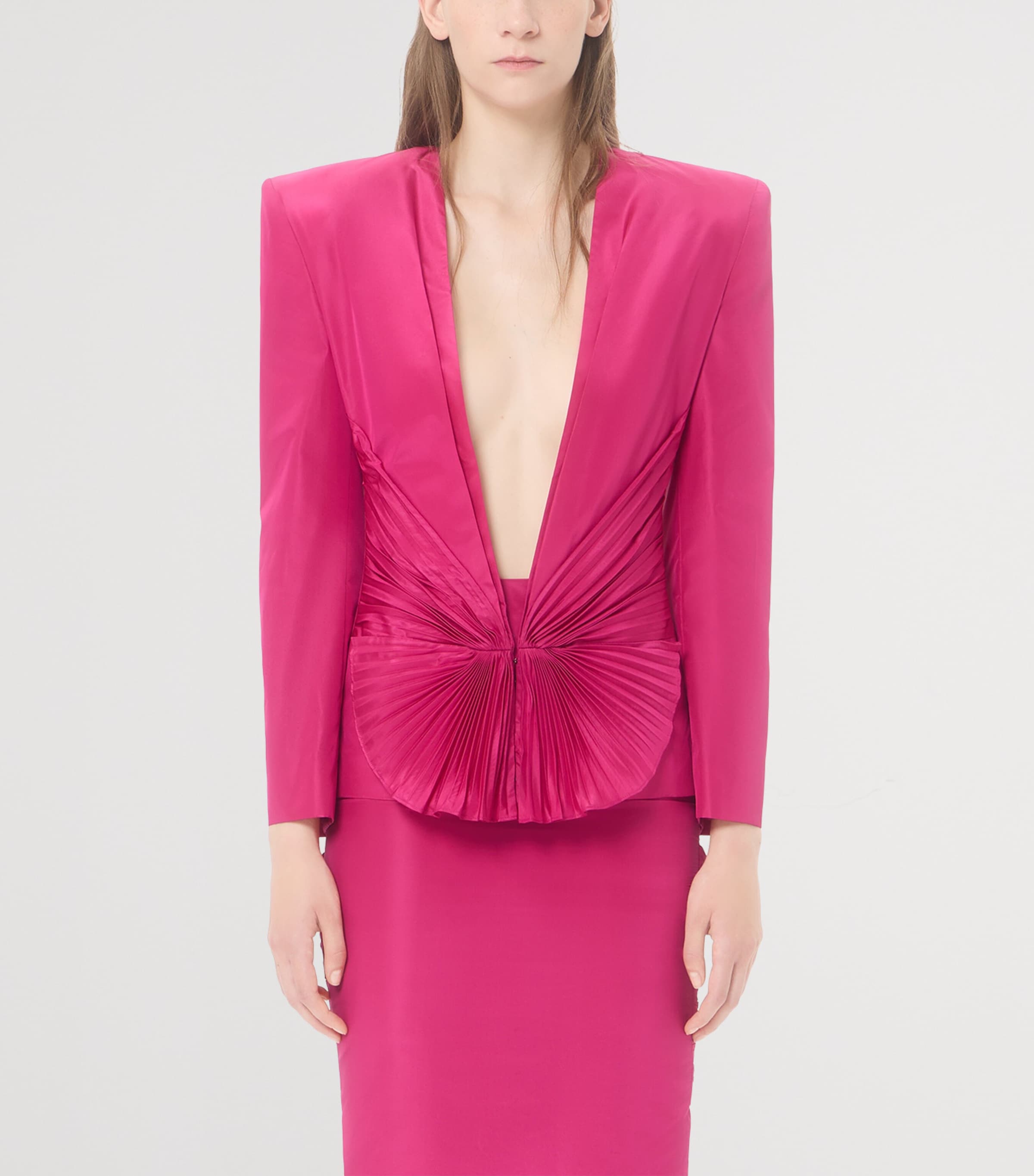 Valentino Womens Silk Plissé Blazer Image 3