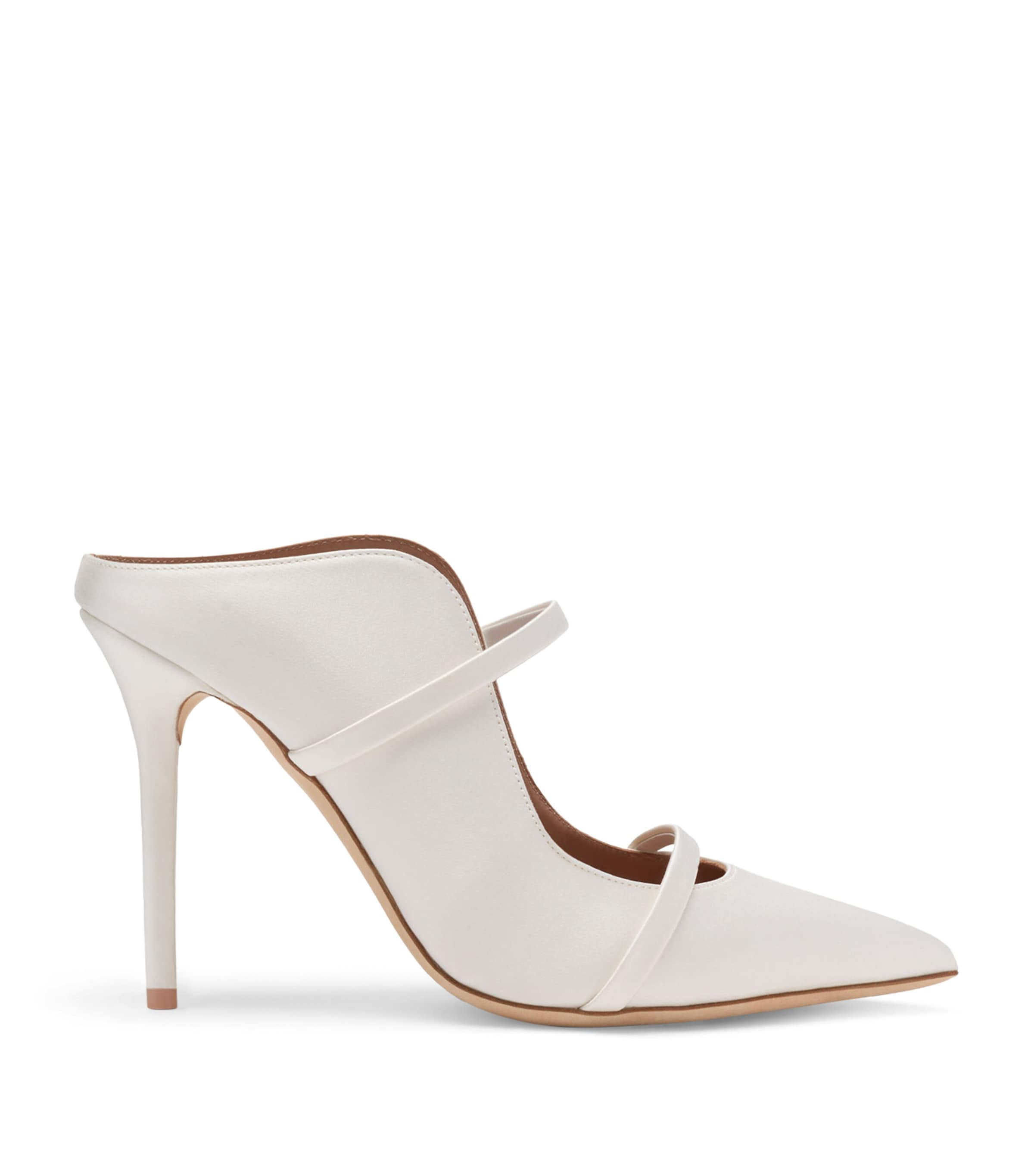 Malone Souliers Satin Maureen Mules 100 Ivory Image 1